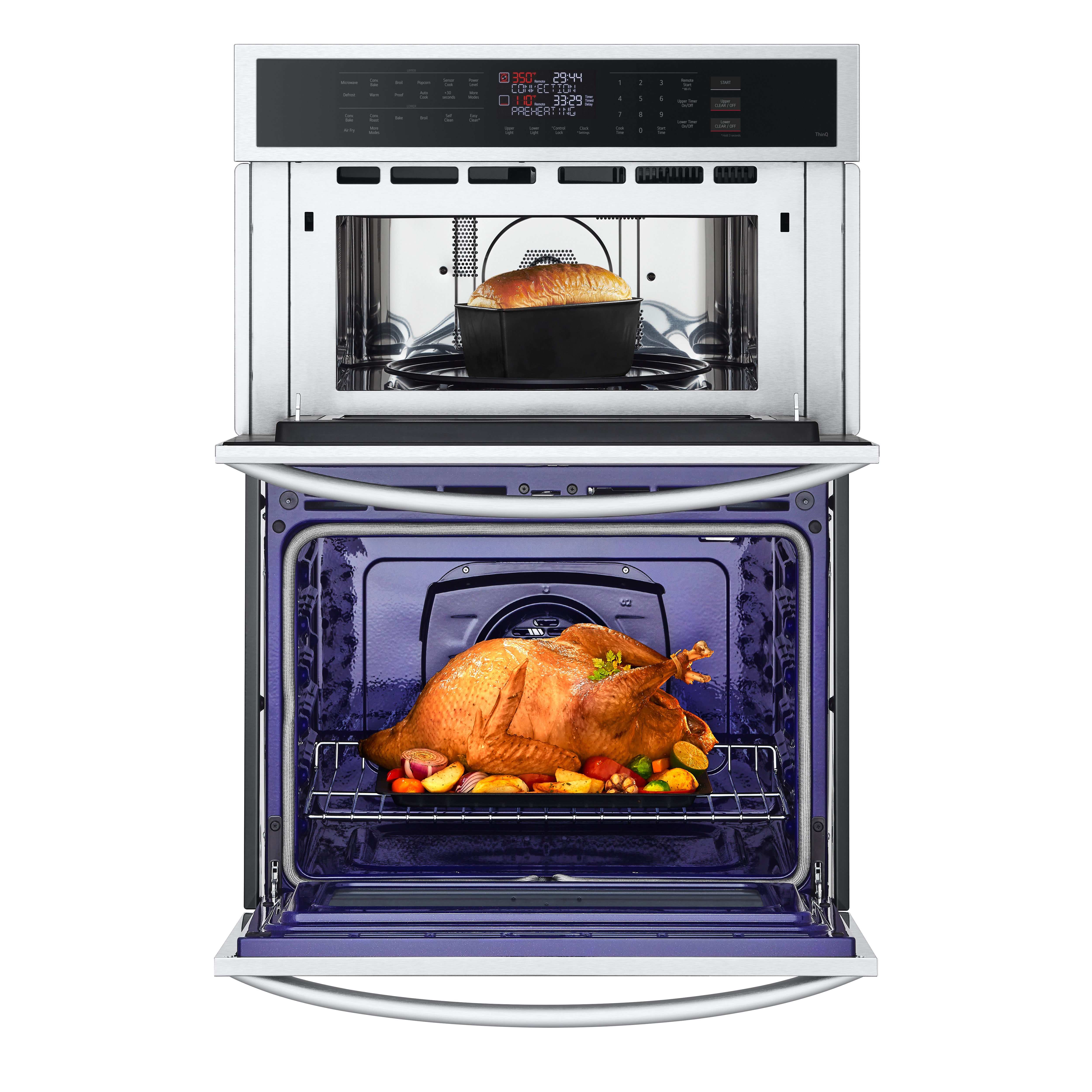 LG - 6.4 cu. ft Combination Wall Oven in Stainless - WCEP6423F