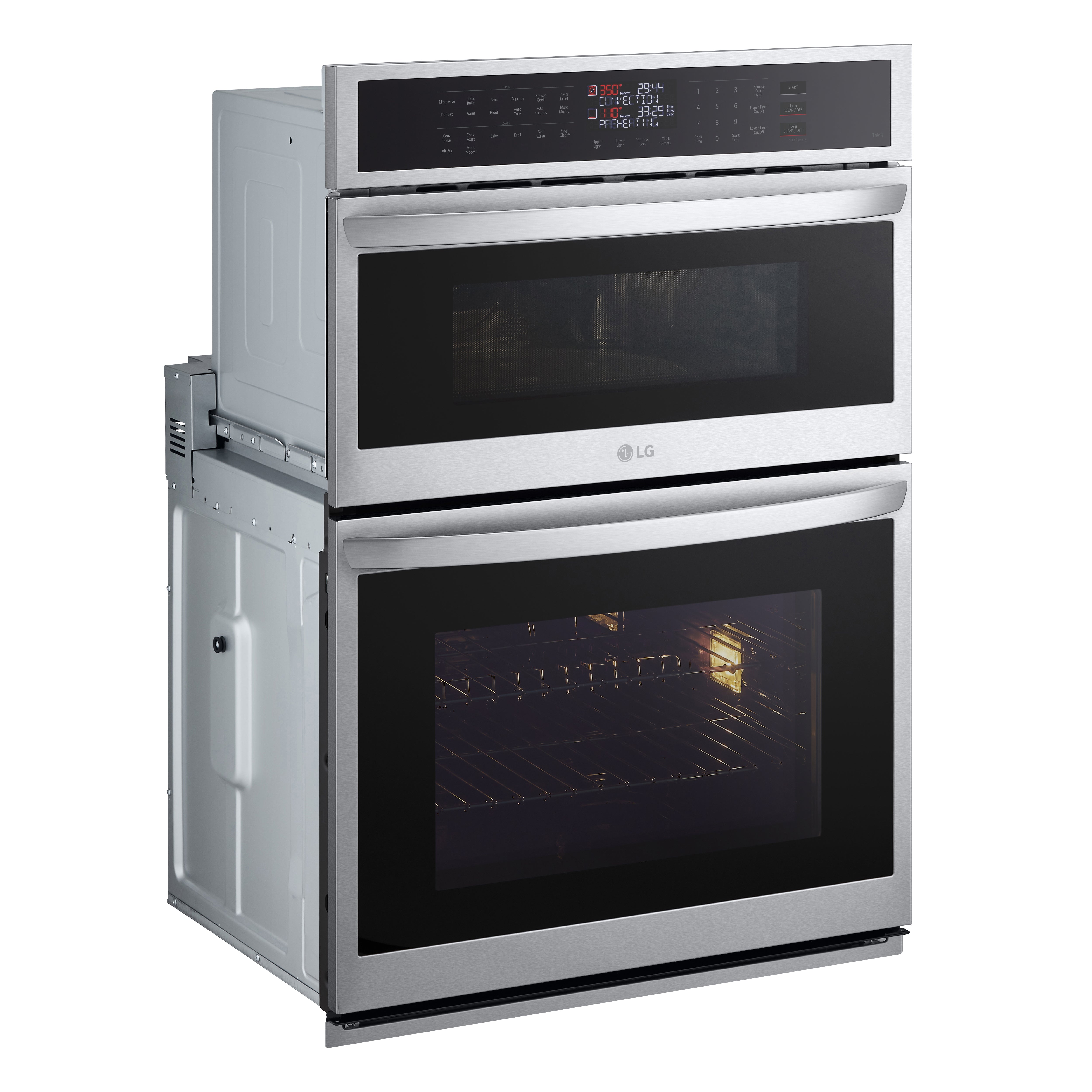 LG - 6.4 cu. ft Combination Wall Oven in Stainless - WCEP6423F