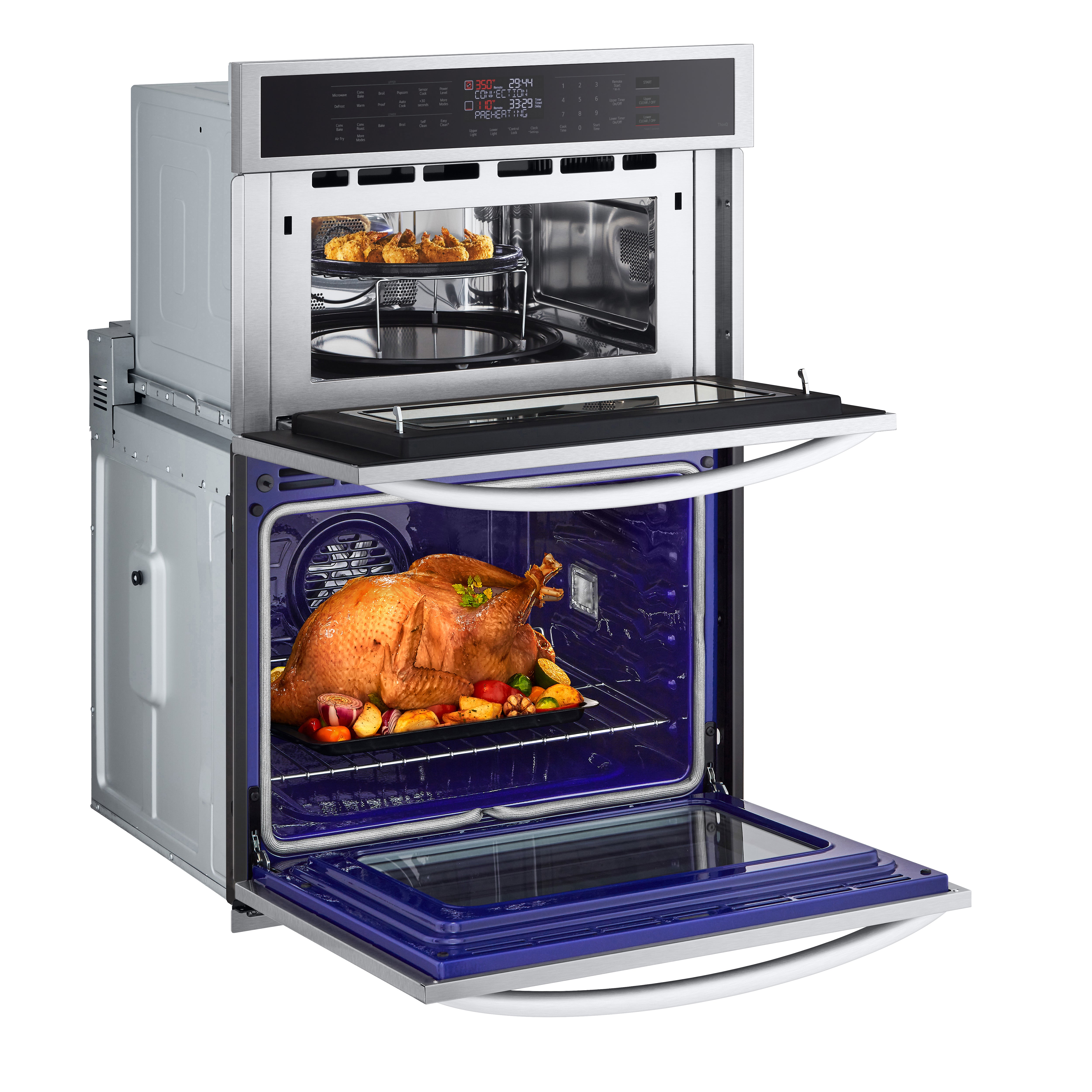 LG - 6.4 cu. ft Combination Wall Oven in Stainless - WCEP6423F