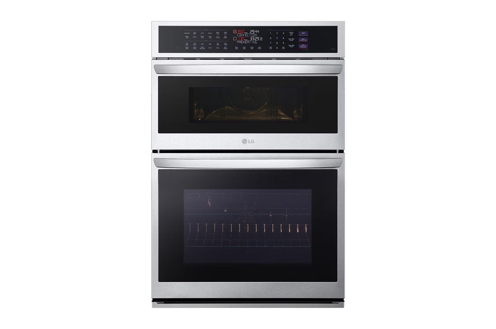 LG - 6.4 cu. ft Combination Wall Oven in Stainless - WCEP6427F