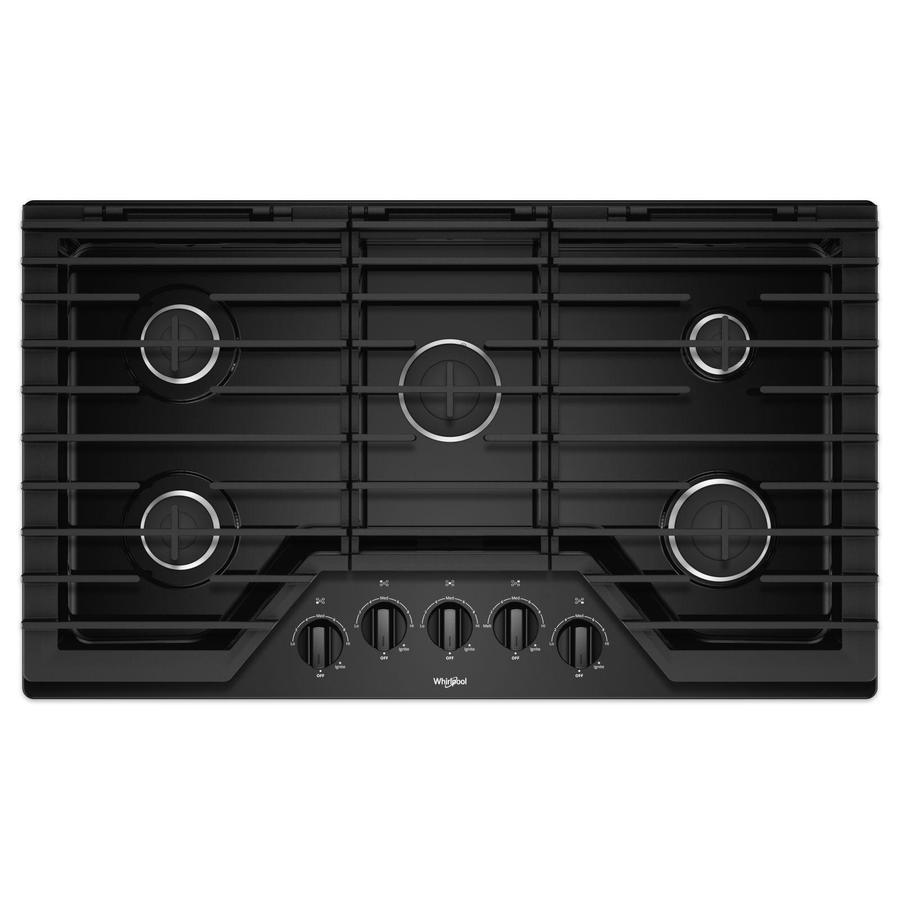 Whirlpool - 36 inch wide Gas Cooktop in Black - WCG55US6HB