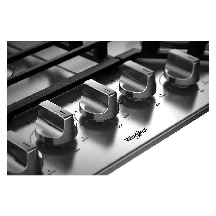 Whirlpool - 36 inch wide Gas Cooktop in Stainless - WCG55US6HS