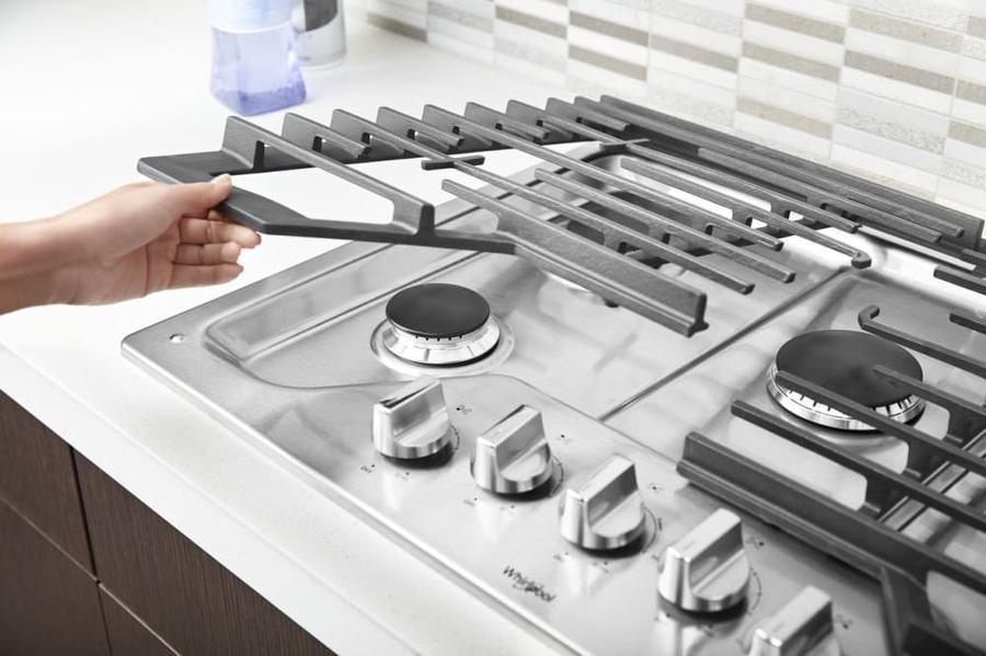 Whirlpool - 30 inch wide Gas Cooktop in Stainless Steel - WCG97US0HS