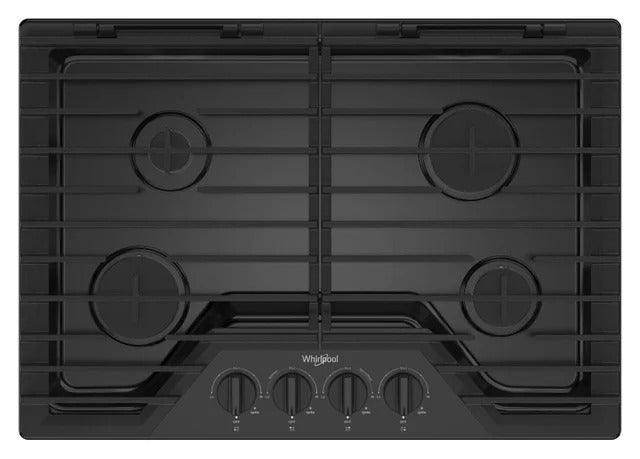 Whirlpool - 30 Inch Gas Cooktop in Black - WCGK5030PB