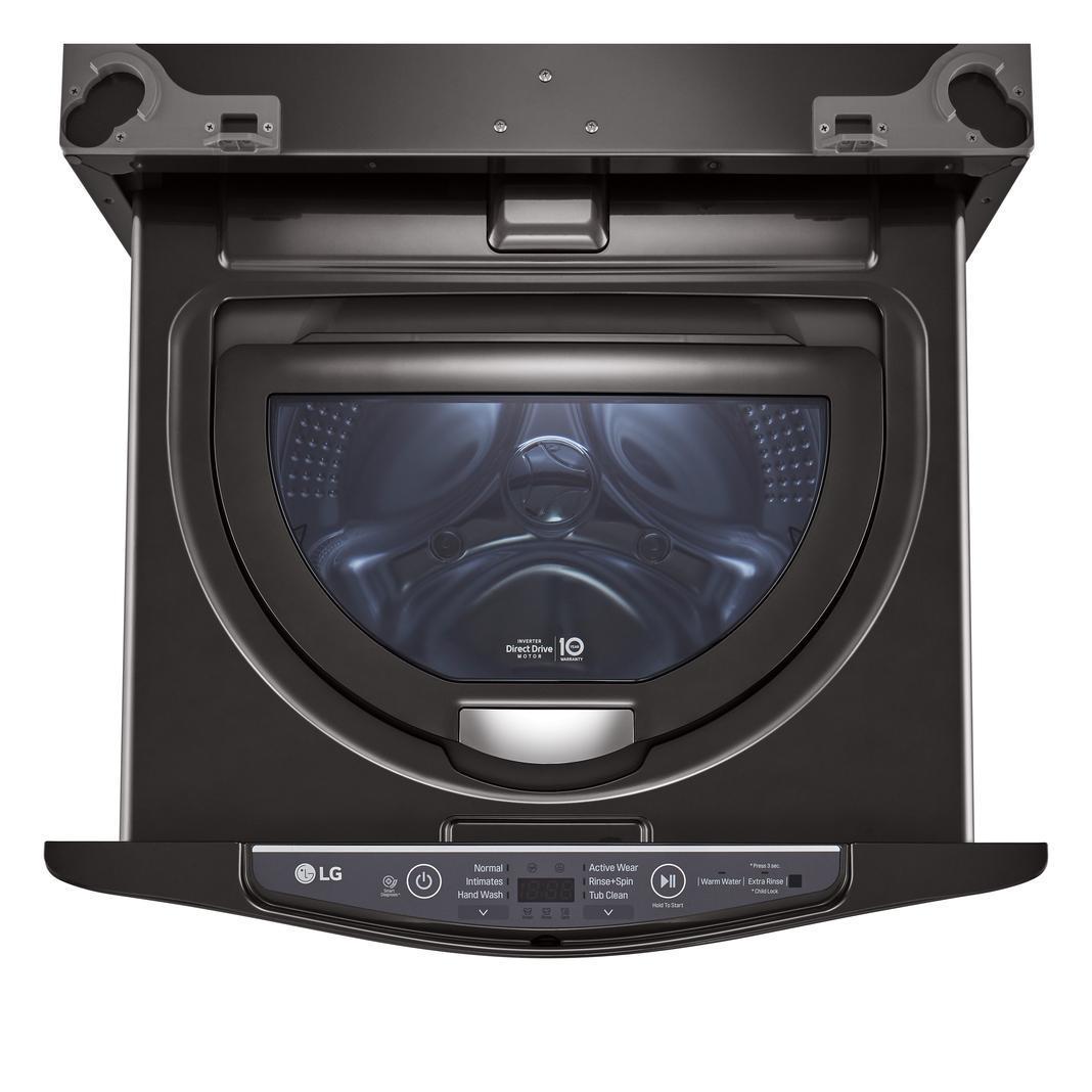 LG - 1.1 cu. Ft Compact Washer in Black Stainless - WD100CB