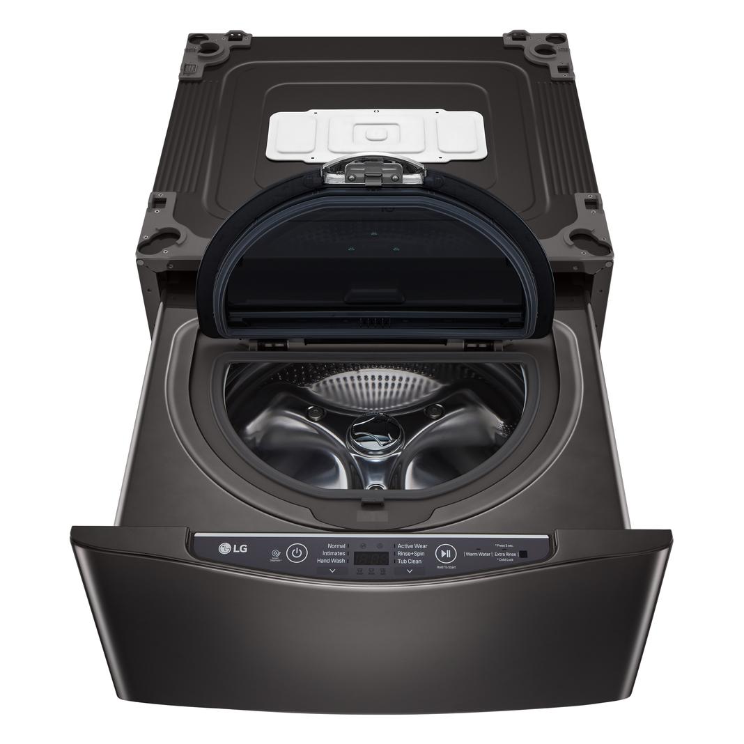 LG - 1.1 cu. Ft Compact Washer in Black Stainless - WD100CB