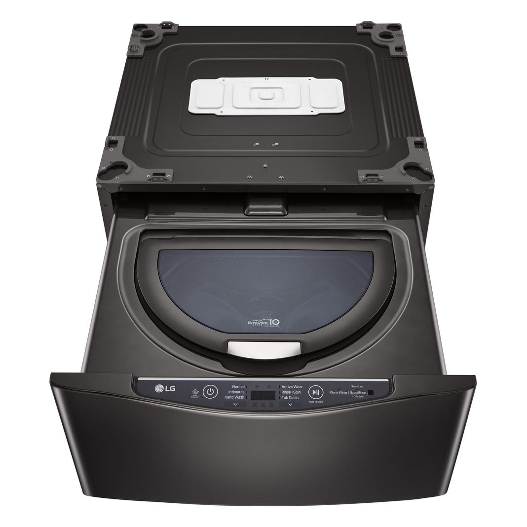 LG - 1.1 cu. Ft Compact Washer in Black Stainless - WD100CB