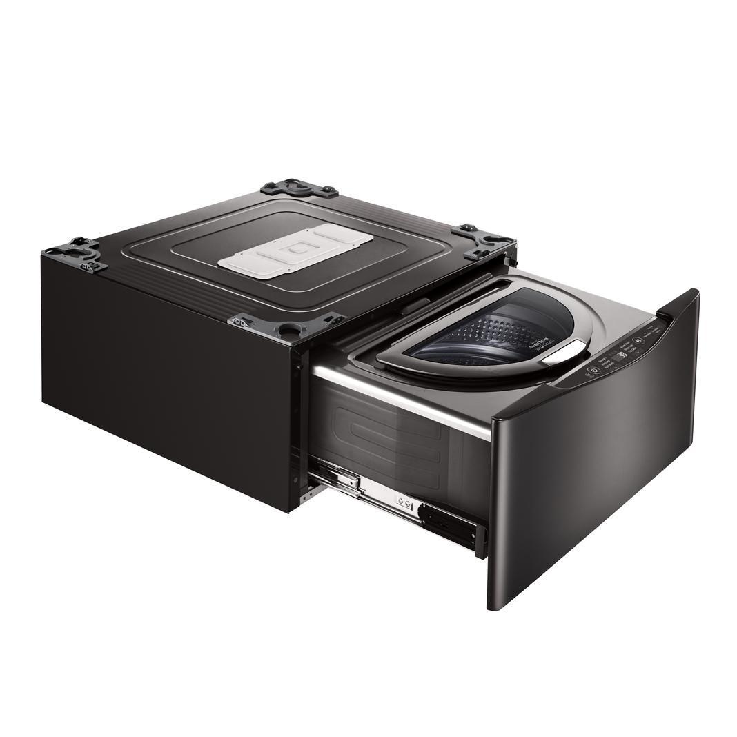 LG - 1.1 cu. Ft Compact Washer in Black Stainless - WD100CB