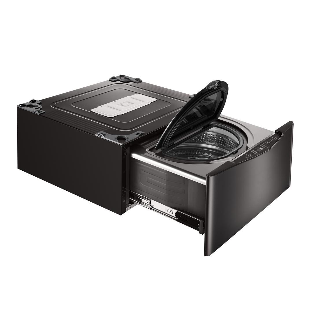 LG - 1.1 cu. Ft Compact Washer in Black Stainless - WD100CB