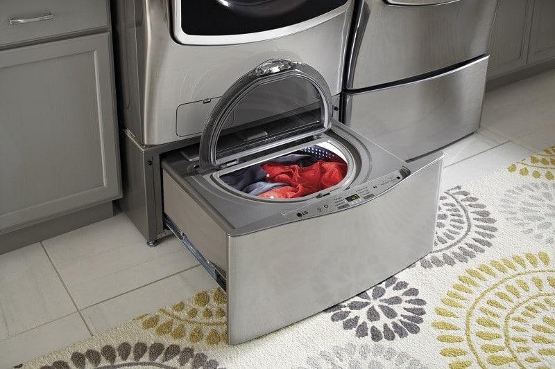 LG - 1.1 cu. Ft Compact Washer in Stainless - WD100CV