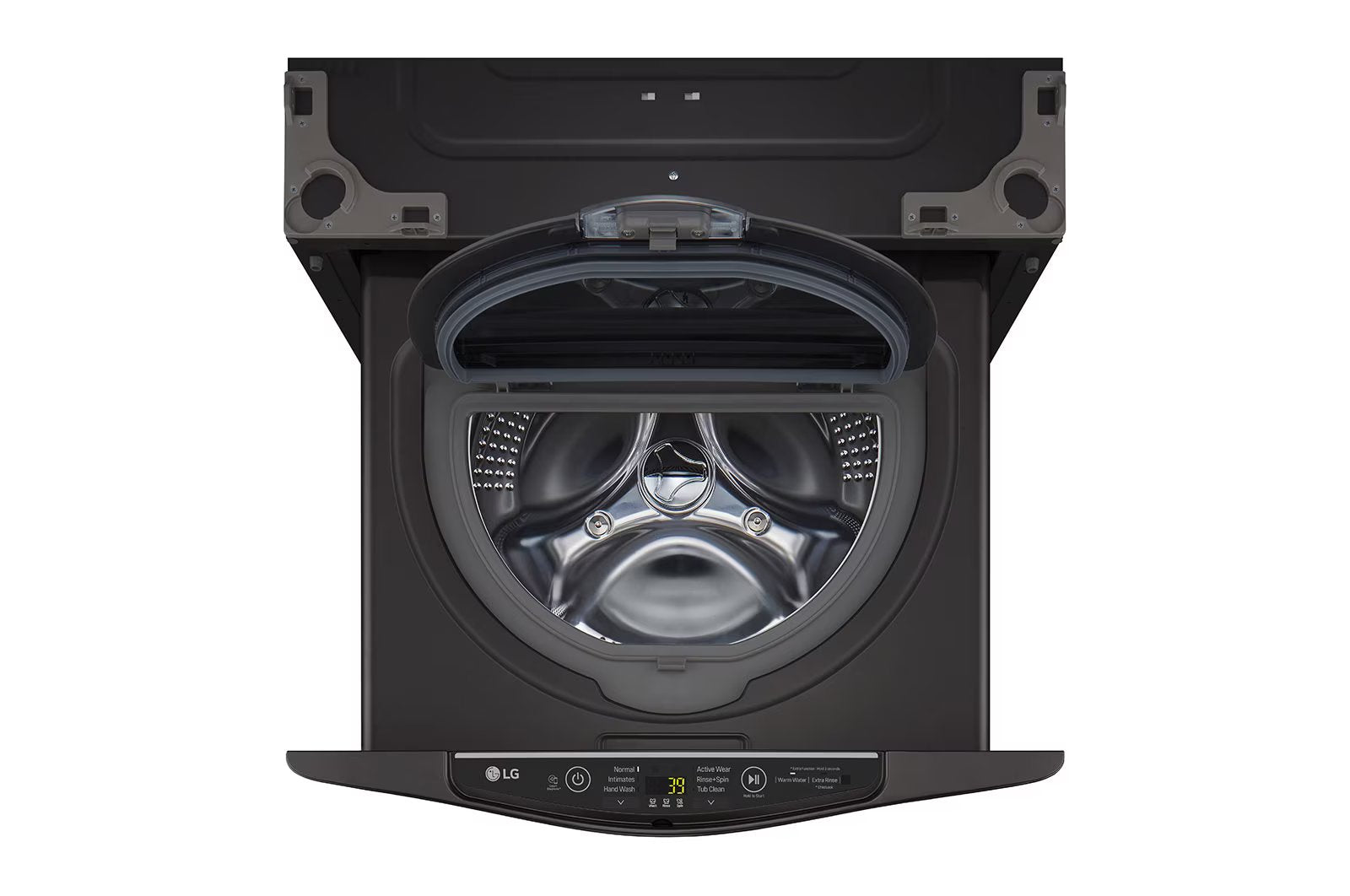 LG - 1.1 cu. Ft Compact Washer in Black Stainless - WD200CB