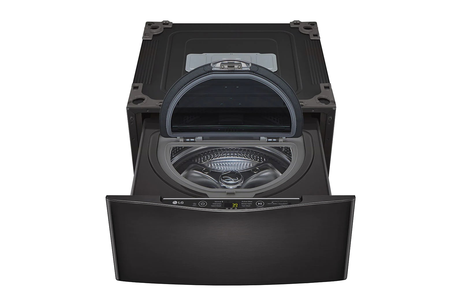LG - 1.1 cu. Ft Compact Washer in Black Stainless - WD200CB