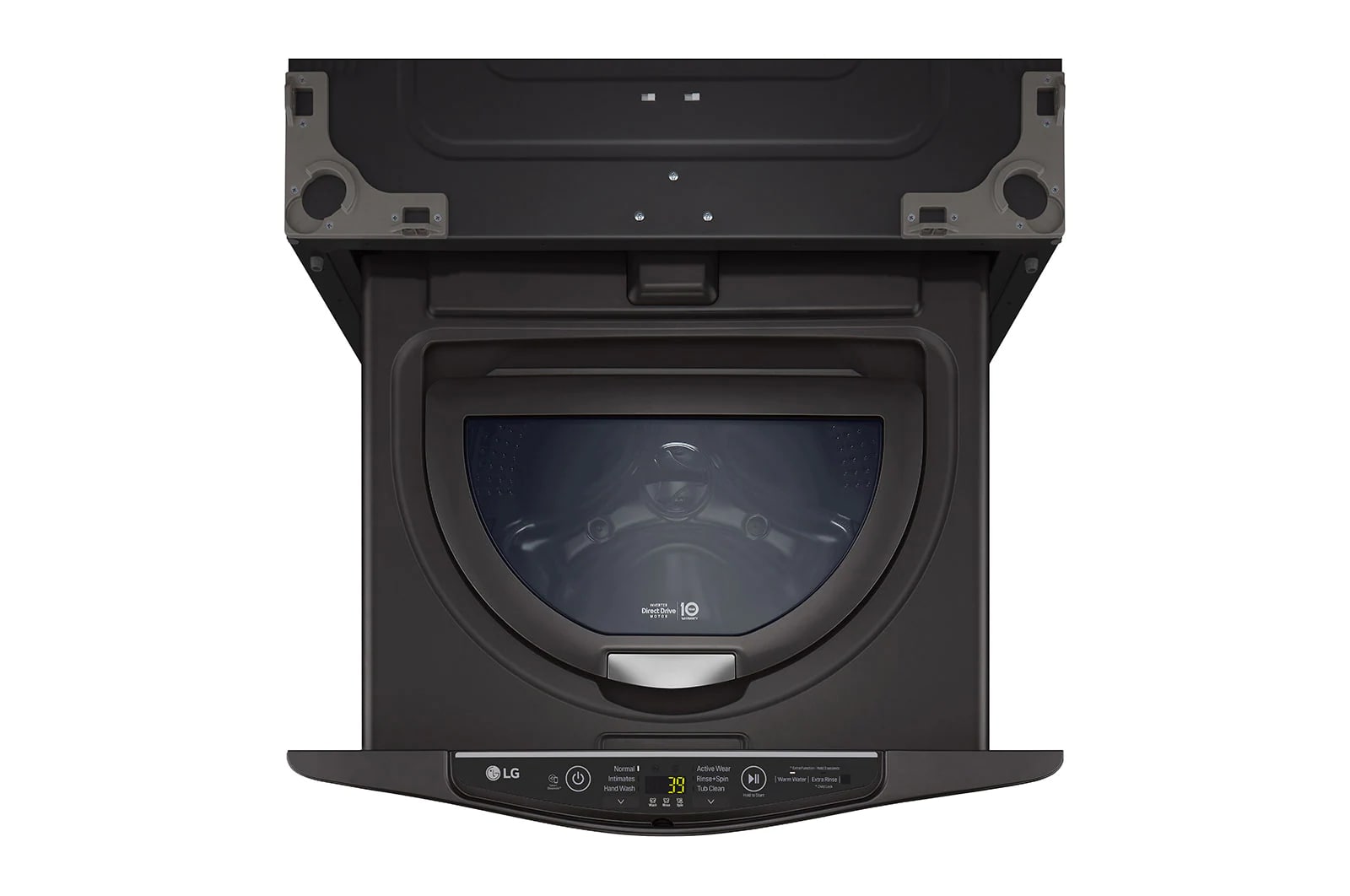 LG - 1.1 cu. Ft Compact Washer in Black Stainless - WD200CB