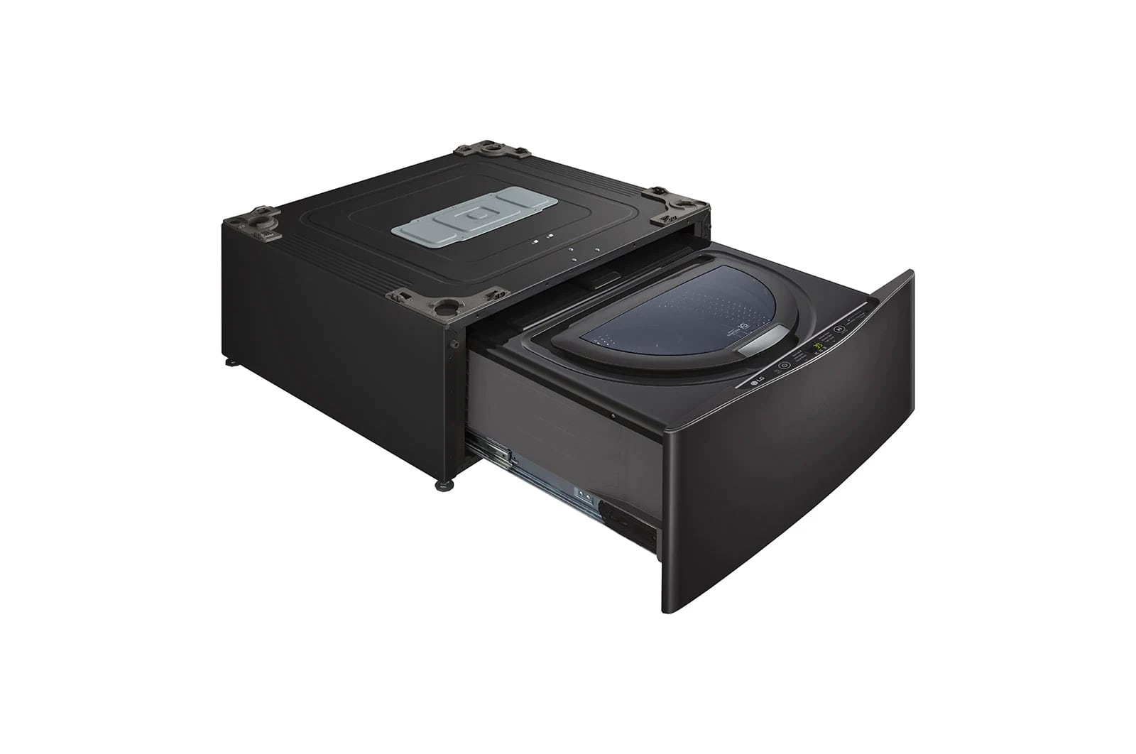 LG - 1.1 cu. Ft Compact Washer in Black Stainless - WD200CB