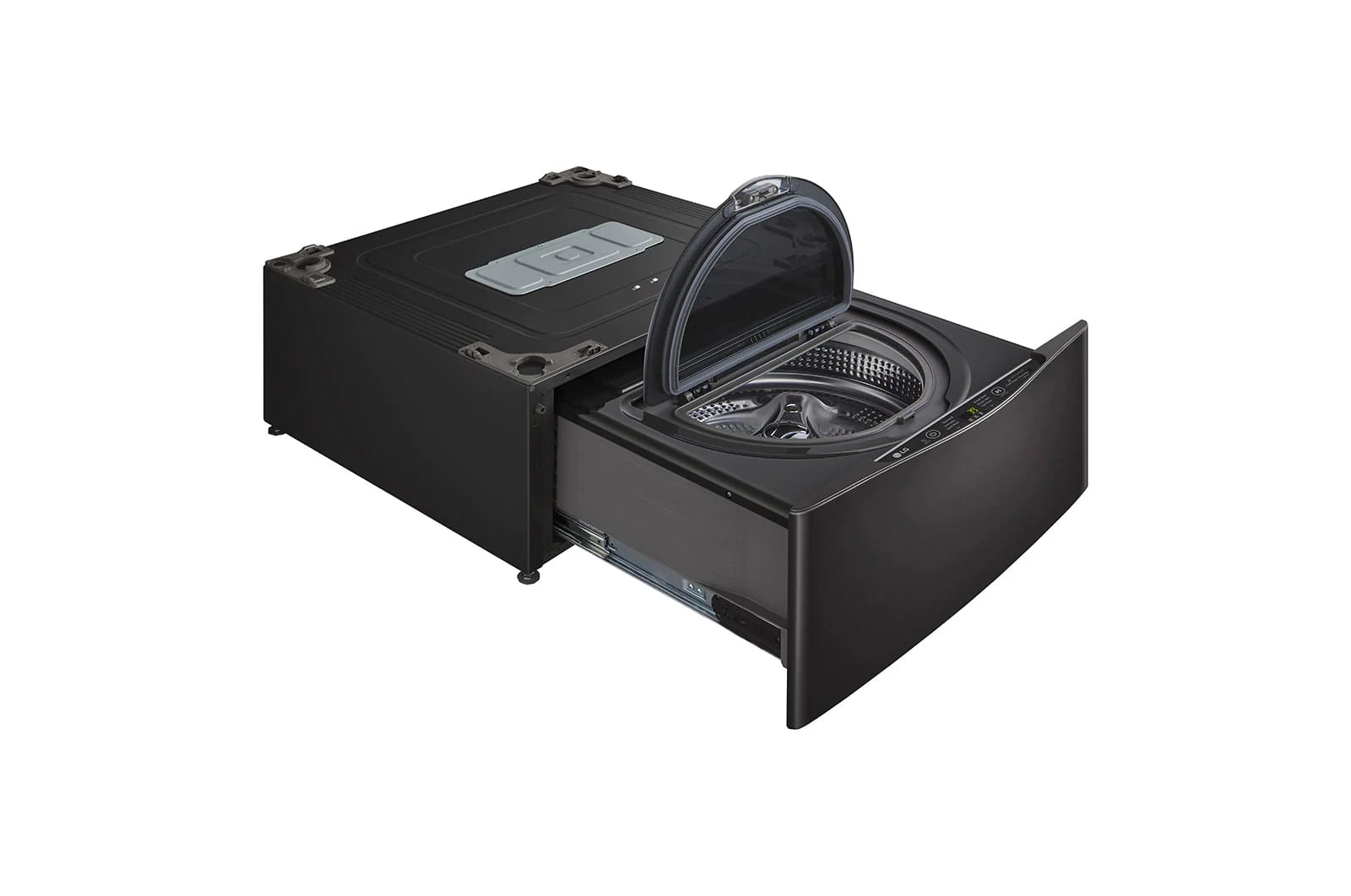 LG - 1.1 cu. Ft Compact Washer in Black Stainless - WD200CB