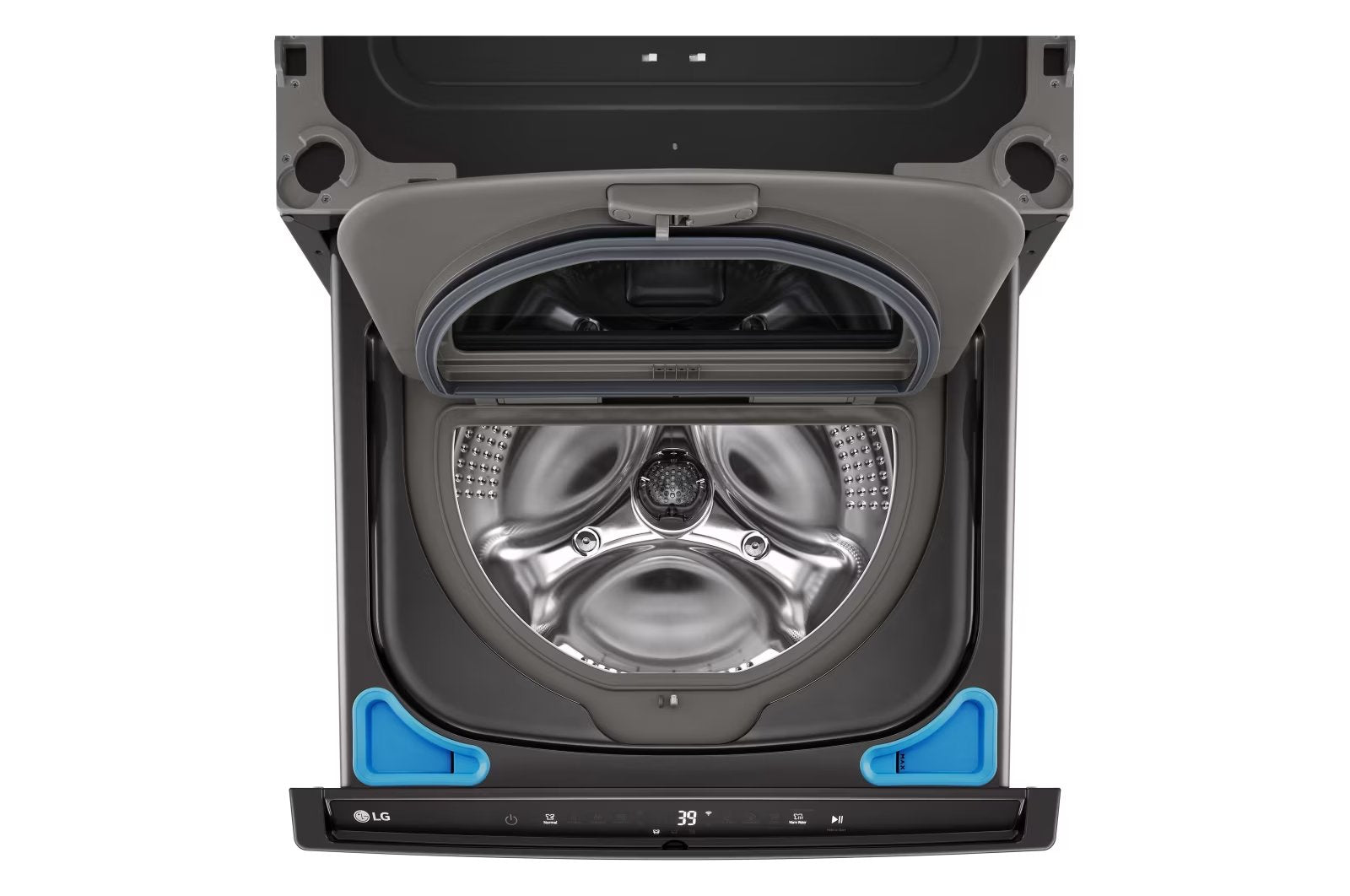 LG - 1 cu. Ft Compact Washer in Black Stainless - WD300CB