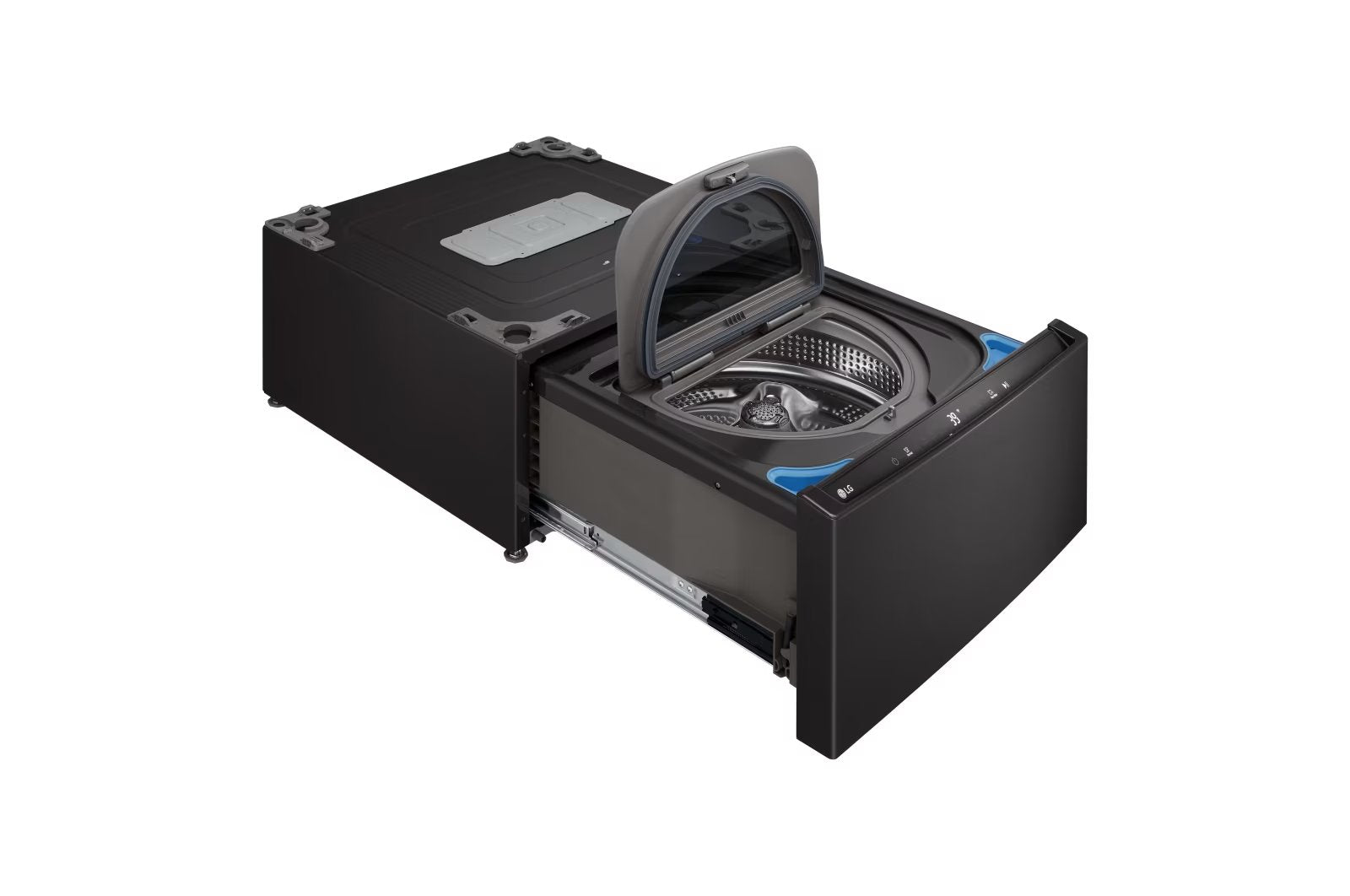 LG - 1 cu. Ft Compact Washer in Black Stainless - WD300CB