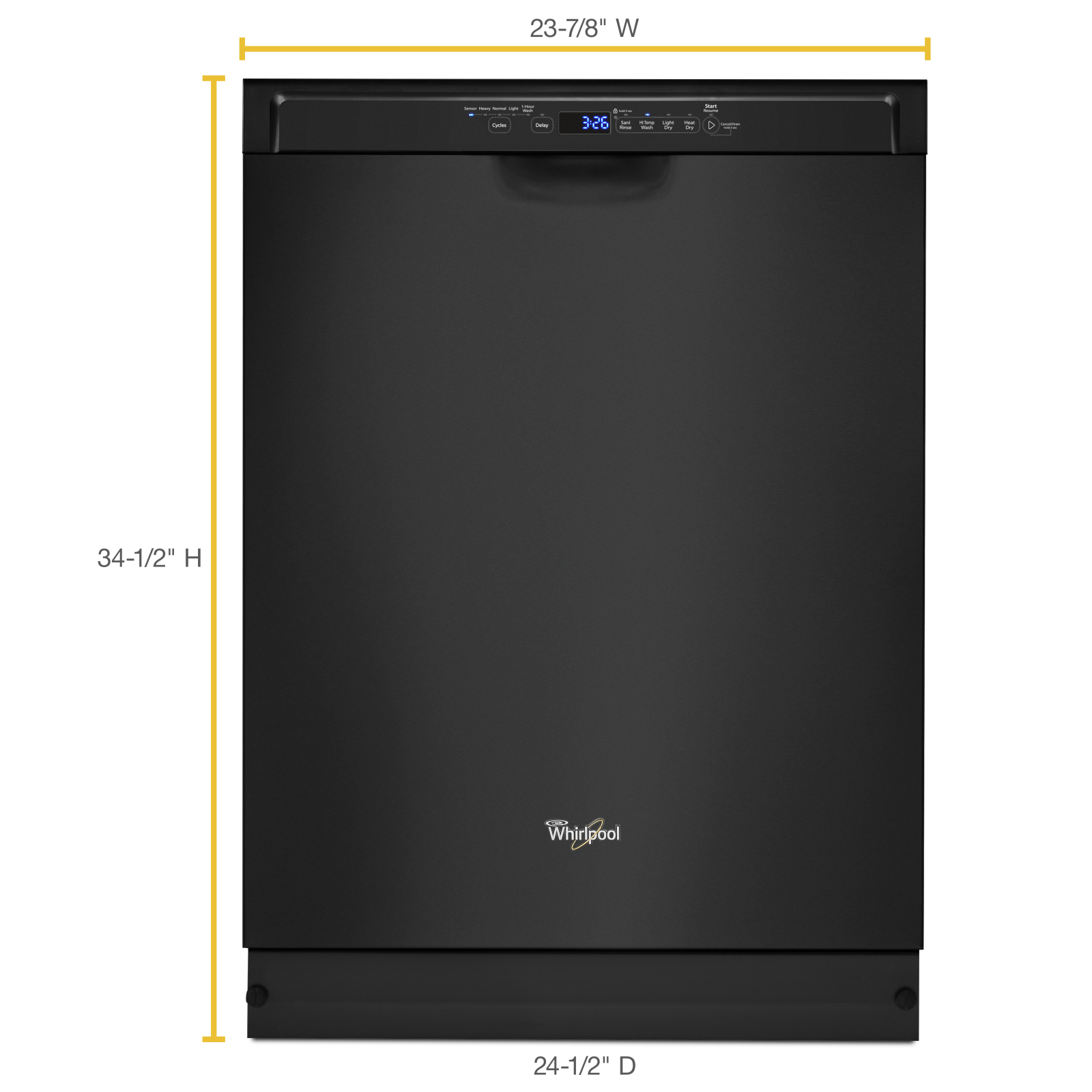 Whirlpool - 50 dBA Built In Dishwasher in Black - WDF560SAFB