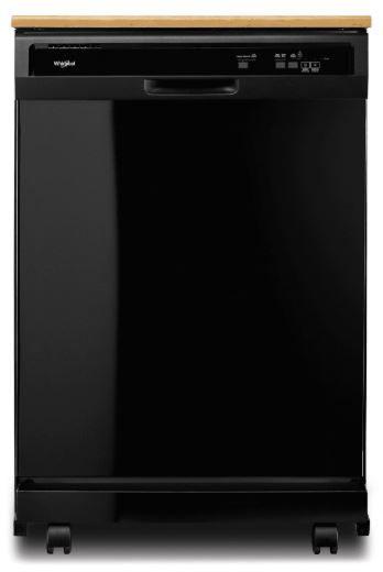 Whirlpool - 64 dBA Portable Dishwasher in Black - WDP370PAHB