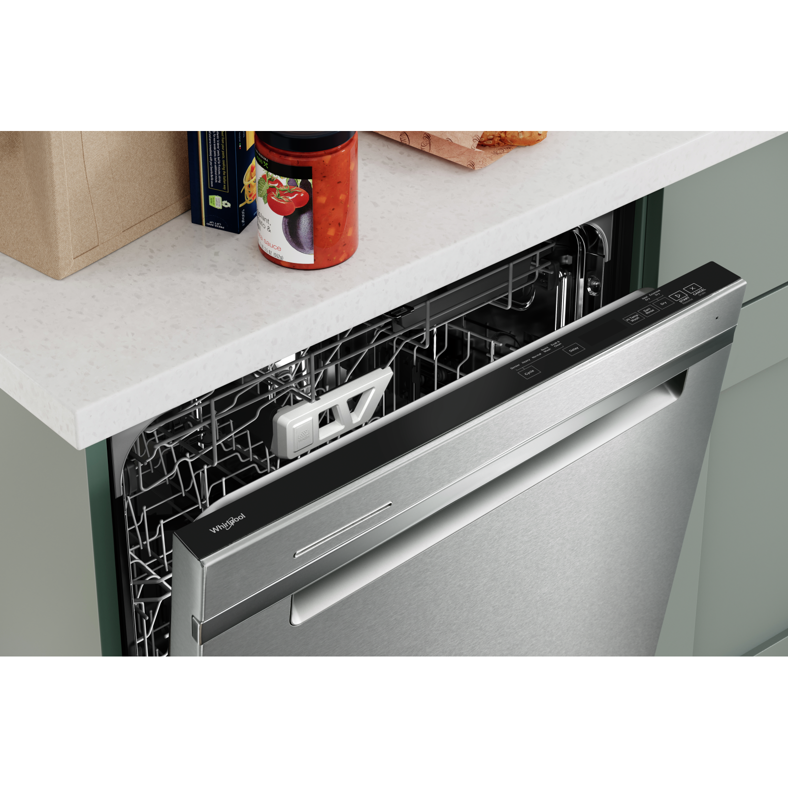 Whirlpool - 47 dBA Built In Dishwasher in Stainless - WDPA70SAMZ