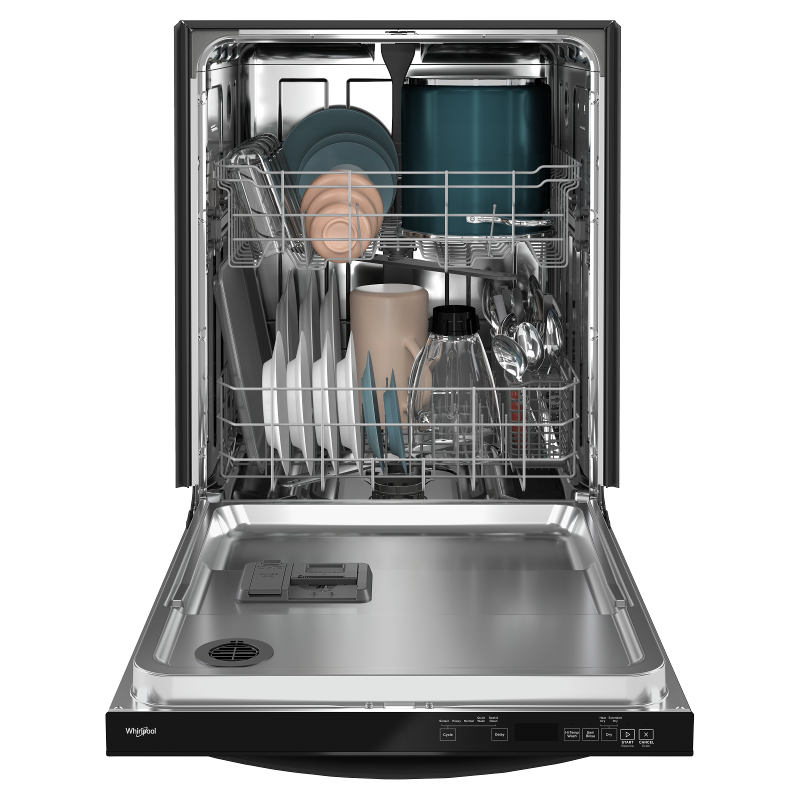 Whirlpool - 50 dBA Built In Dishwasher in Black - WDT740SALB