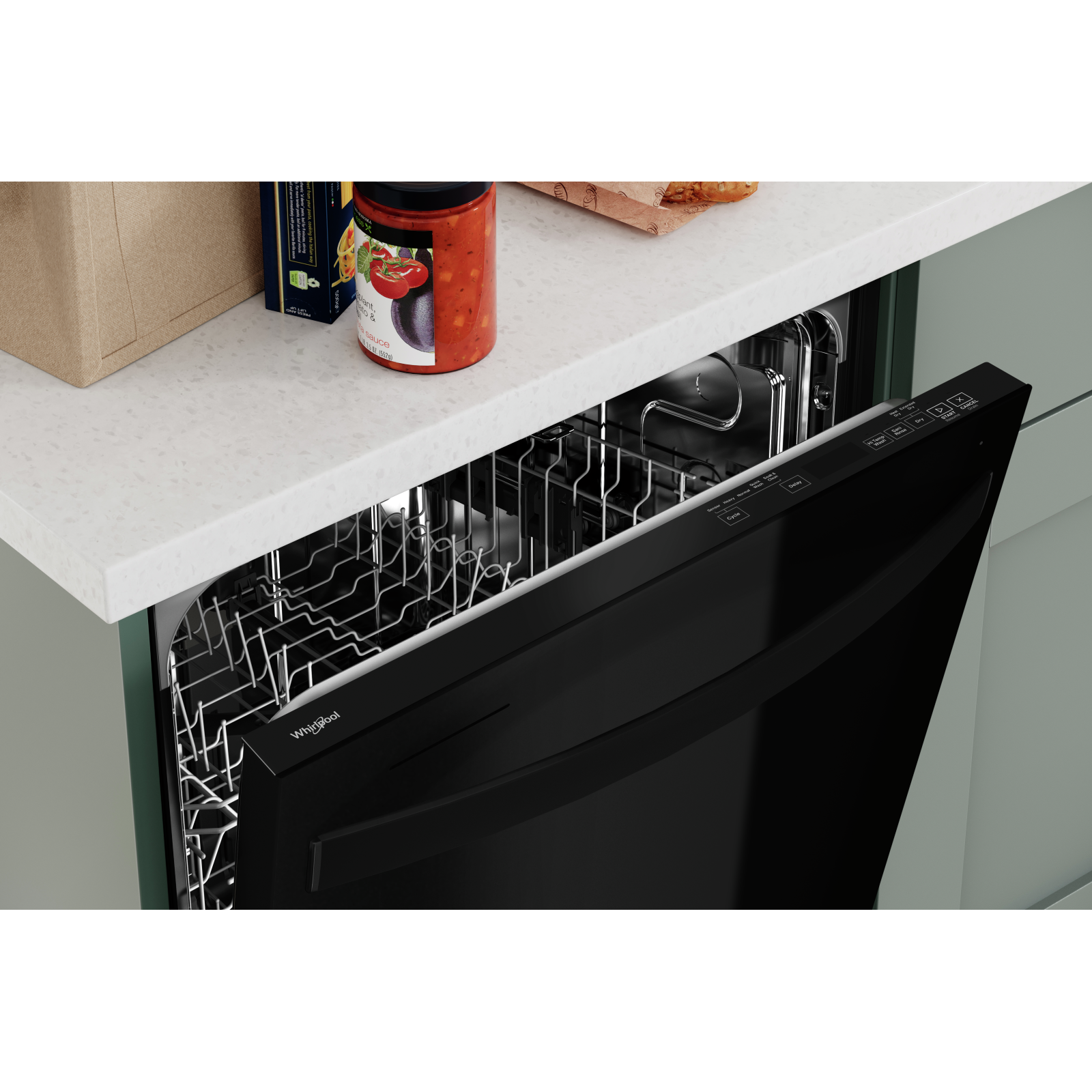 Whirlpool - 50 dBA Built In Dishwasher in Black - WDT740SALB