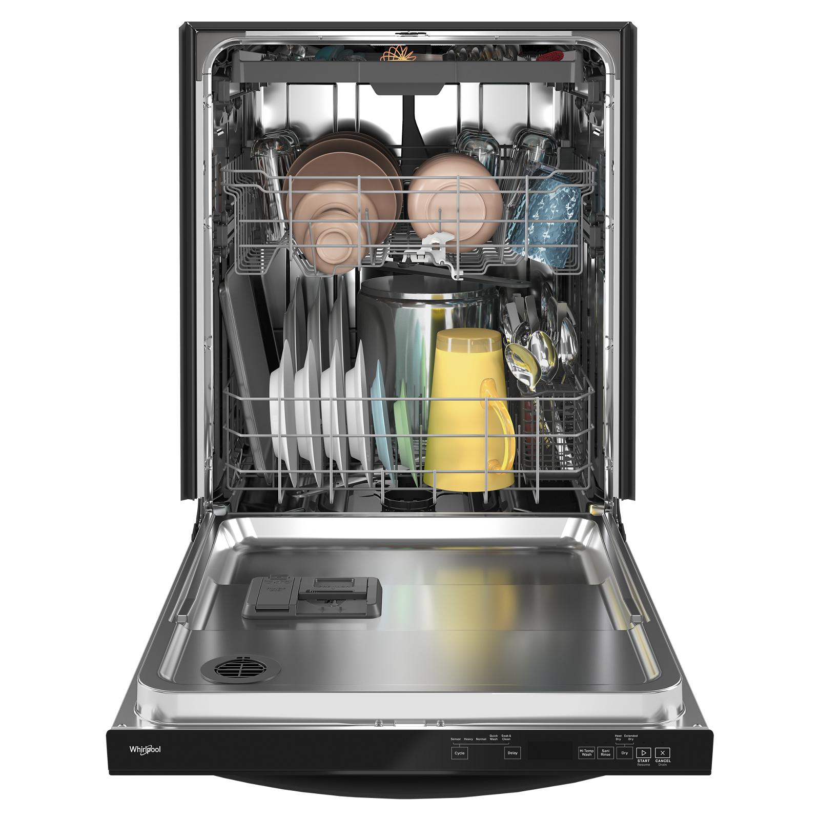 Whirlpool - 47 dBA Built In Dishwasher in Black - WDT750SAKB