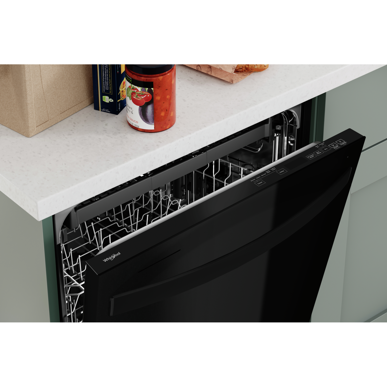 Whirlpool - 47 dBA Built In Dishwasher in Black - WDT750SAKB