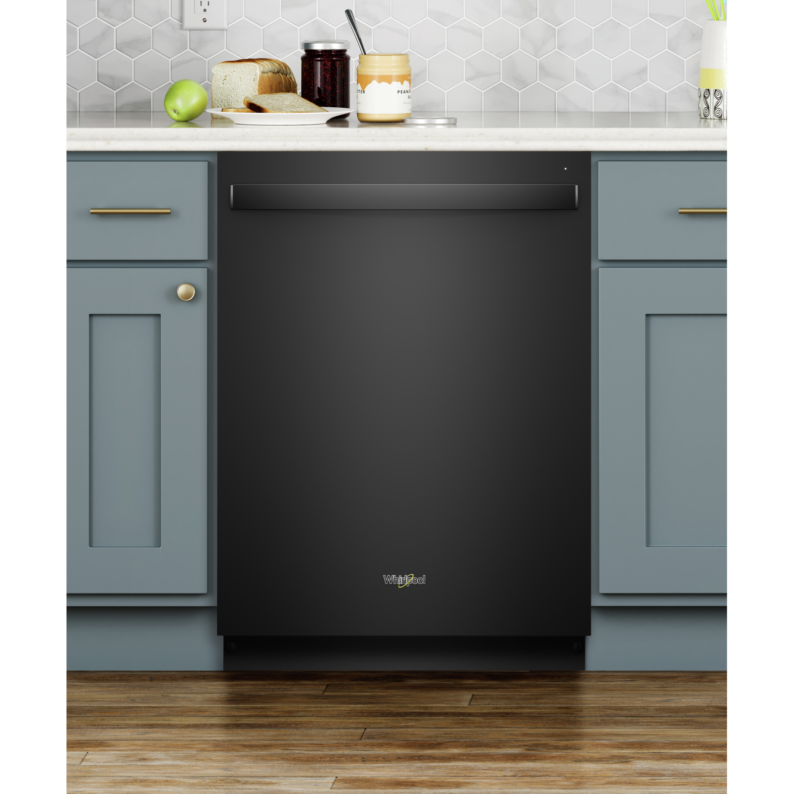 Whirlpool - 47 dBA Built In Dishwasher in Black - WDT970SAHB
