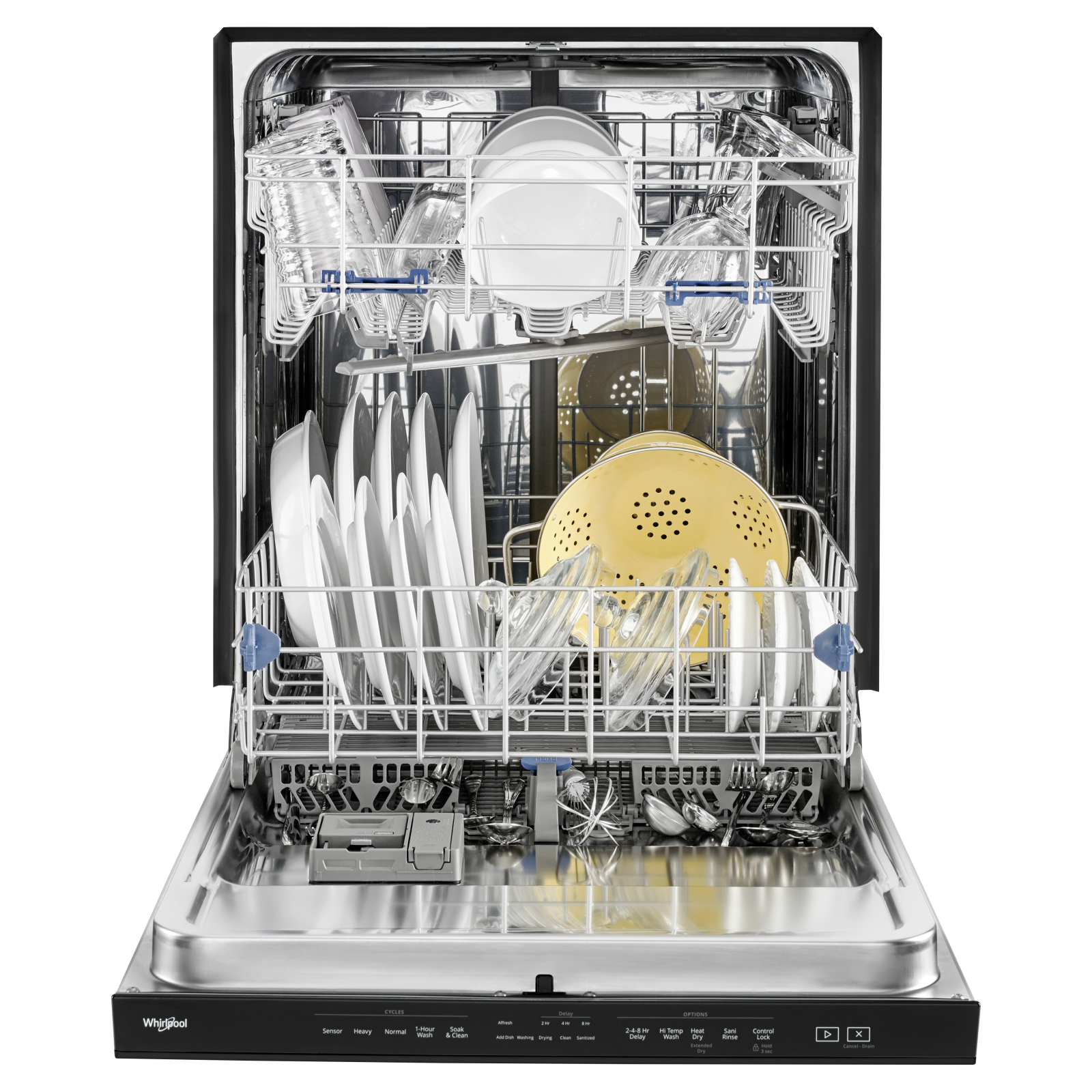Whirlpool - 47 dBA Built In Dishwasher in Black - WDTA50SAHB