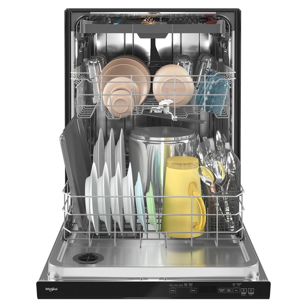 Whirlpool - 47 dBA Built In Dishwasher in Black - WDTA50SAKB