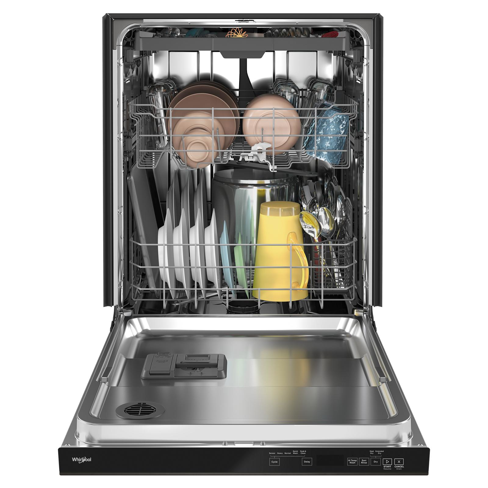 Whirlpool - 47 dBA Built In Dishwasher in Black Stainless - WDTA50SAKV