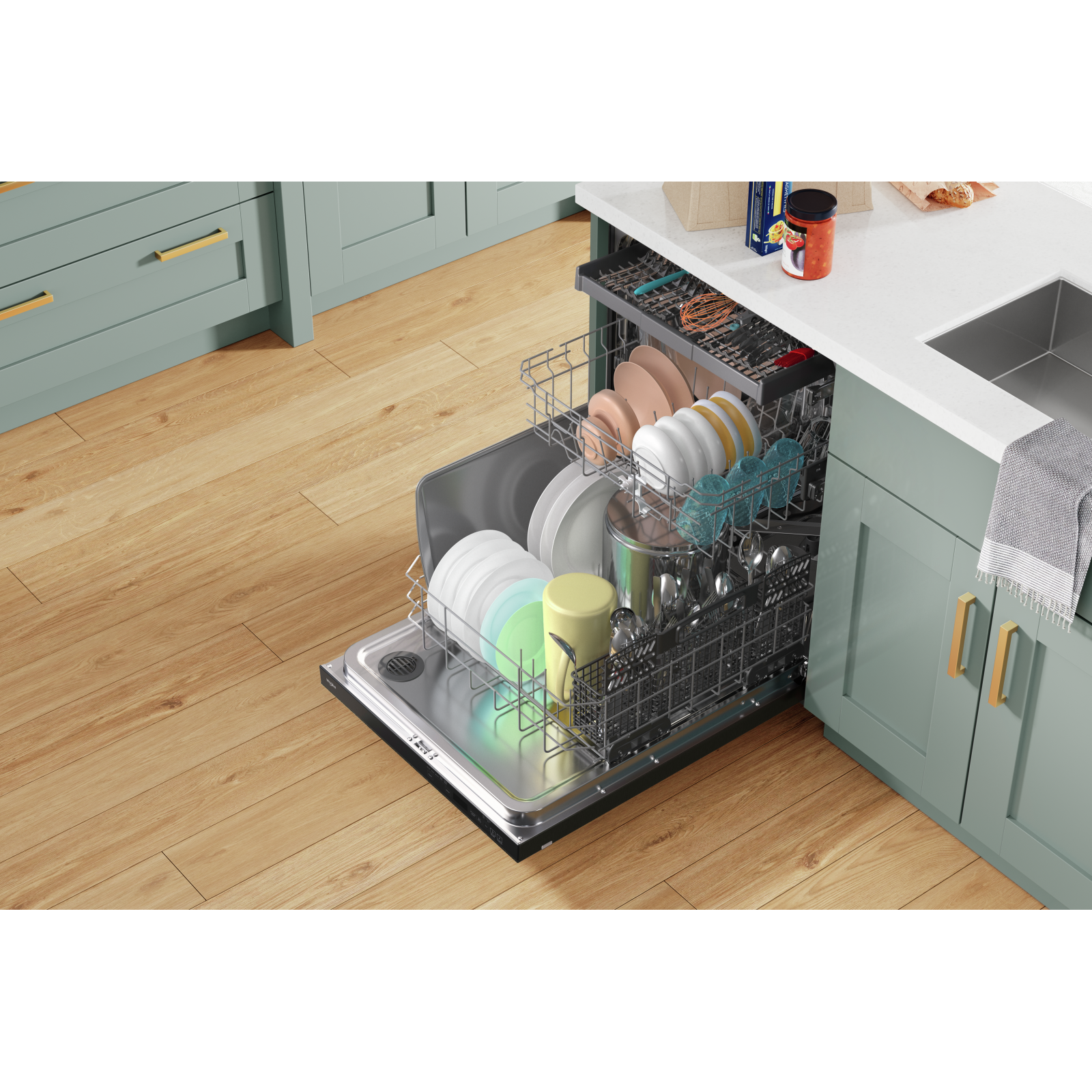 Whirlpool - 47 dBA Built In Dishwasher in Black Stainless - WDTA50SAKV