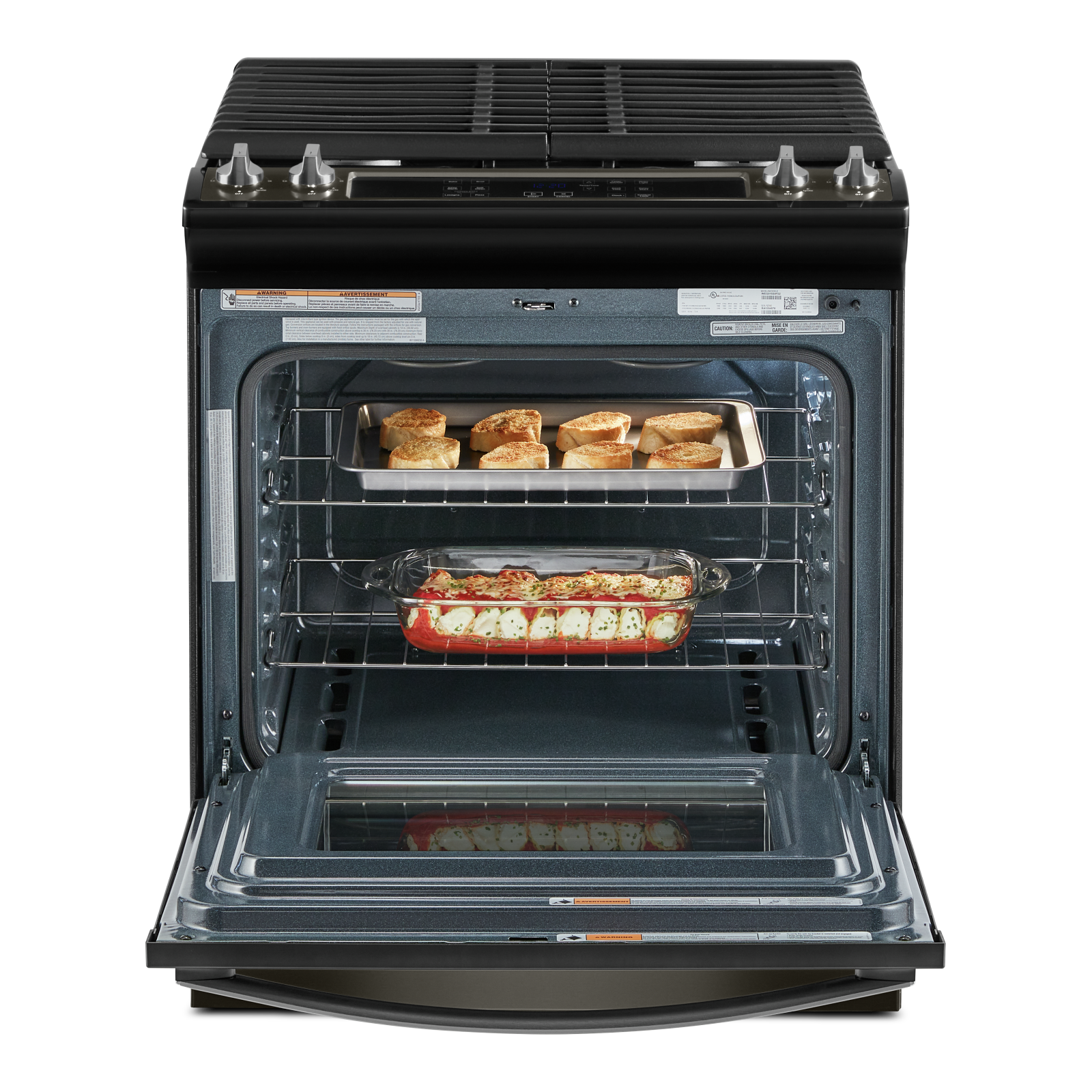 Whirlpool - 5 cu. ft Gas Range in Black Stainless - WEG515S0LV