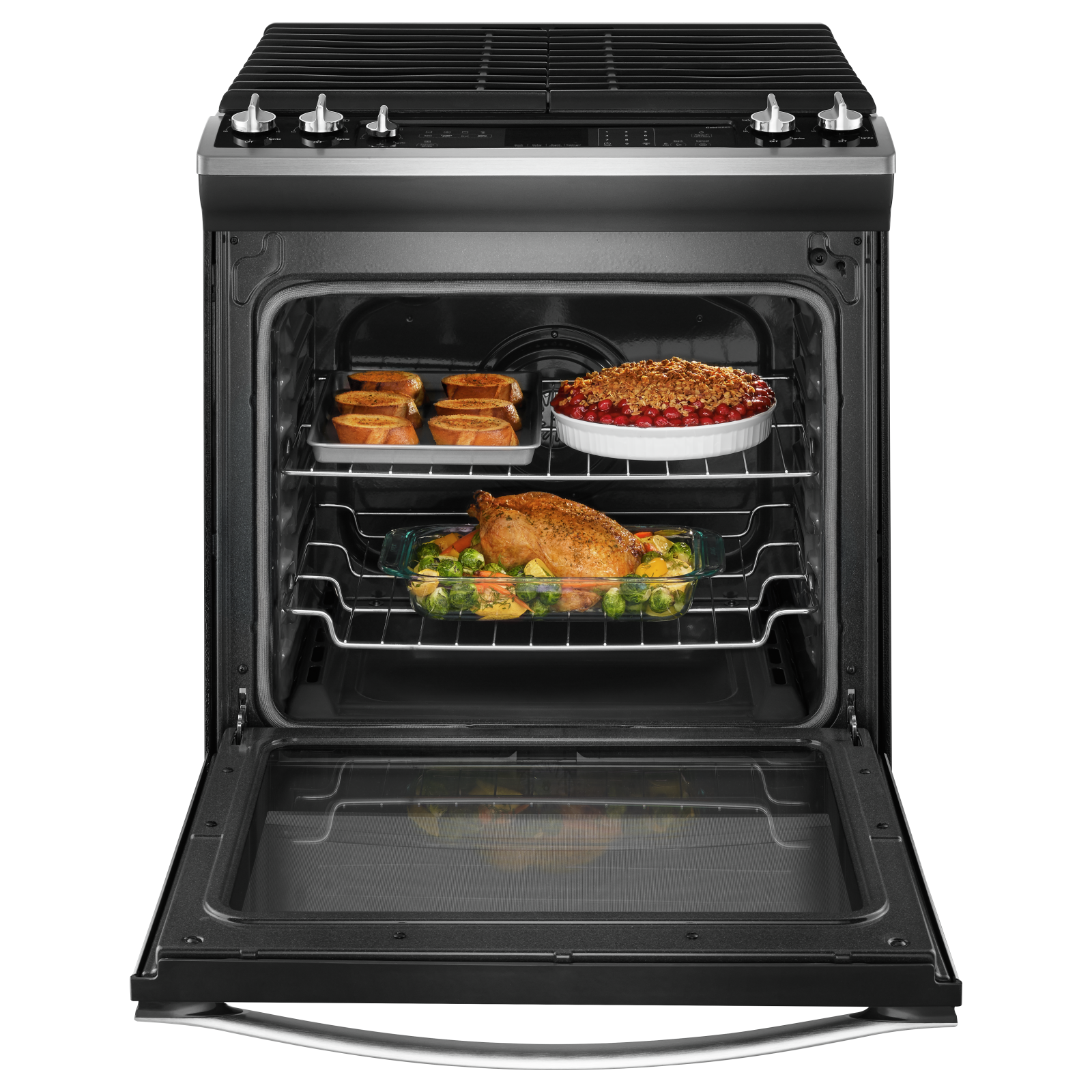 Whirlpool - 5.8 cu. ft Gas Range in Stainless - WEG730H0DS