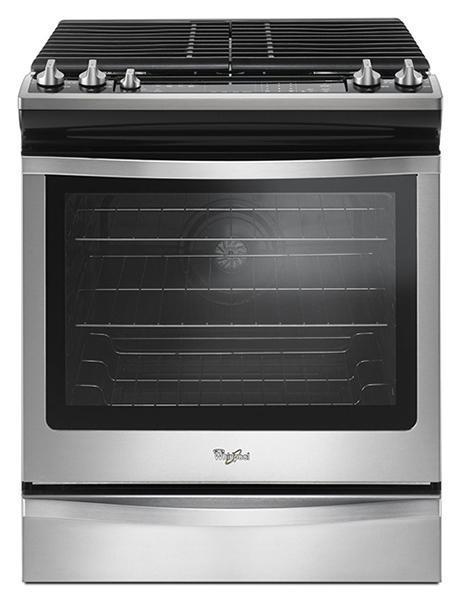 Whirlpool - 5.8 cu. ft Gas Range in Stainless - WEG745H0FS
