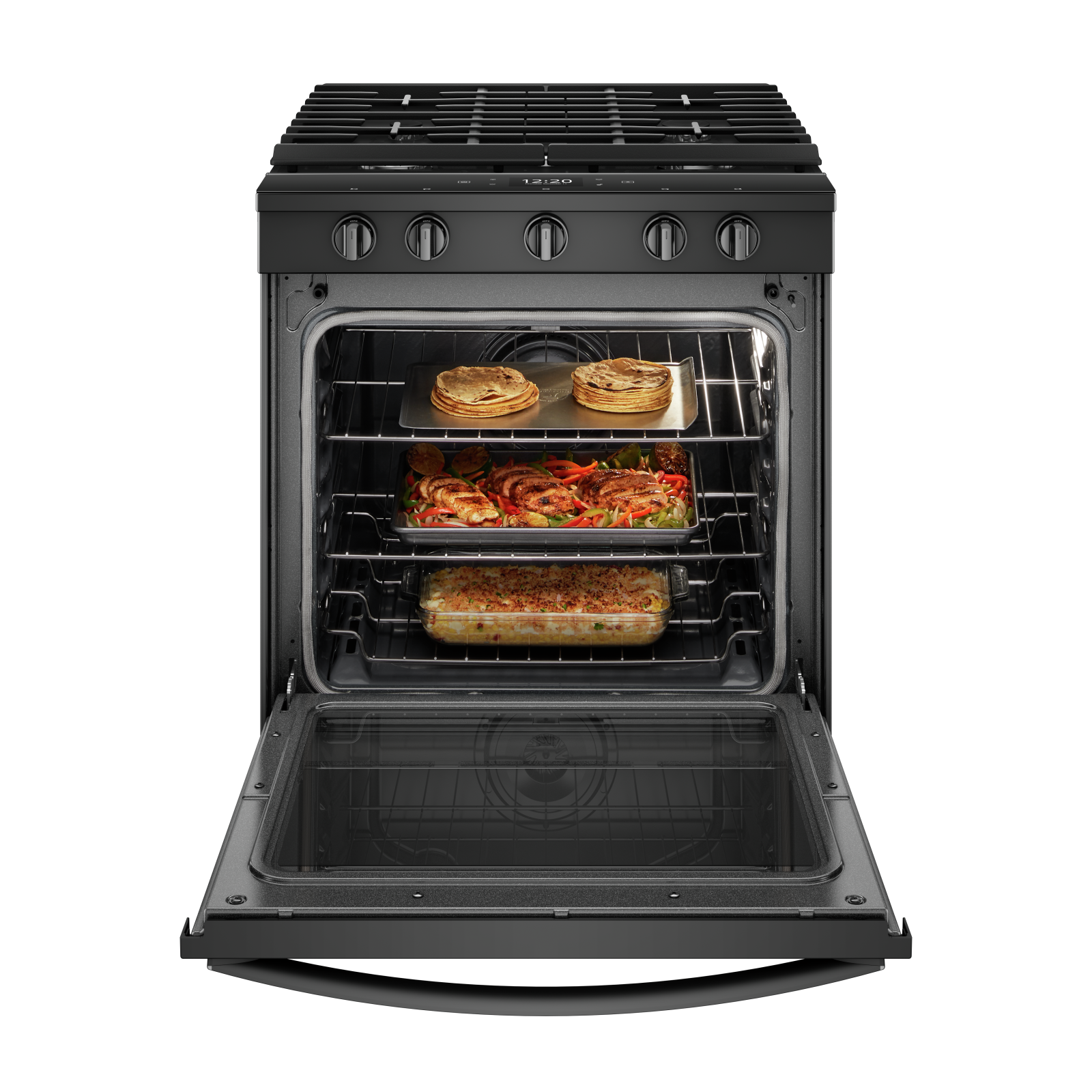 Whirlpool - 5.8 cu. ft Gas Range in Black - WEG750H0HB