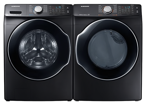Samsung - 5.2 cu. Ft Front Load Washer in Black Stainless - WF45N6300AV