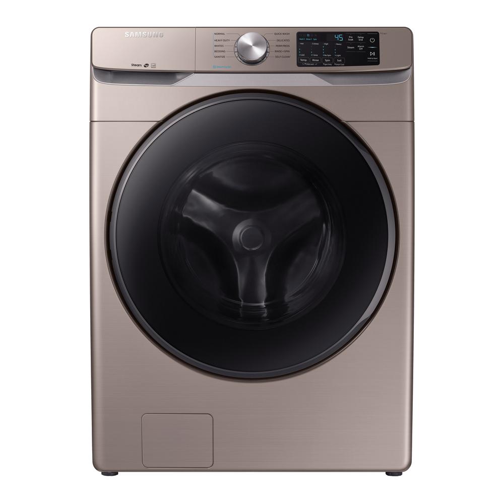 Samsung - 5.2 cu. Ft Front Load Washer in Champagne - WF45R6100AC