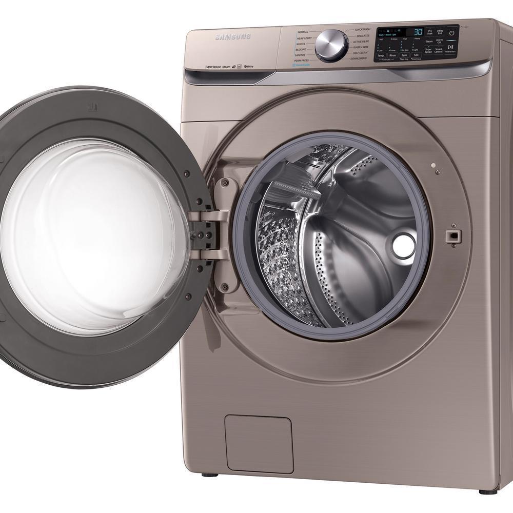 Samsung - 5.2 cu. Ft Front Load Washer in Champagne - WF45R6100AC