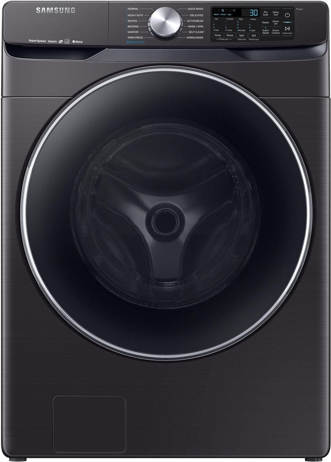 Samsung - 5.2 cu. Ft Front Load Washer in Black Stainless - WF45R6300AV