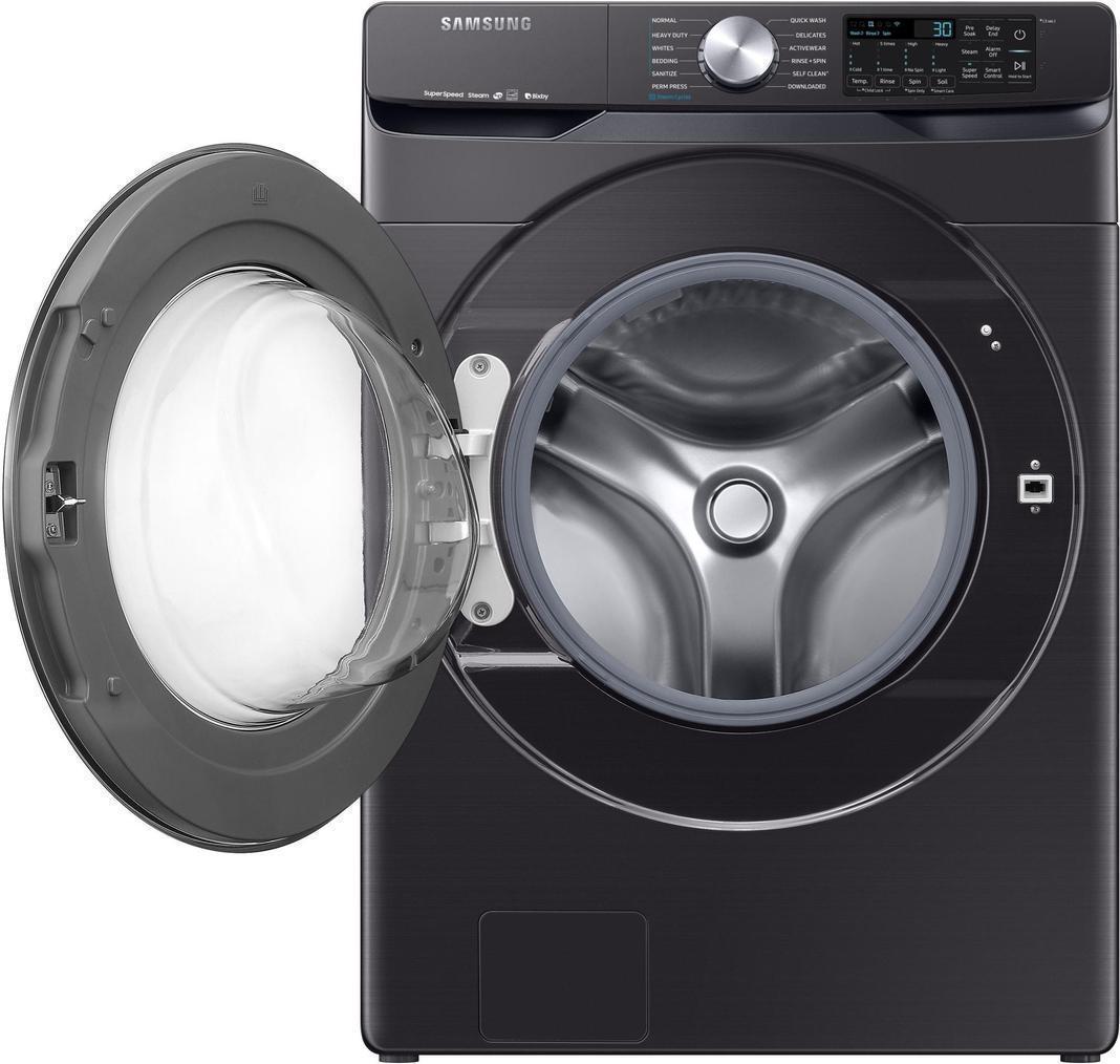 Samsung - 5.2 cu. Ft Front Load Washer in Black Stainless - WF45R6300AV