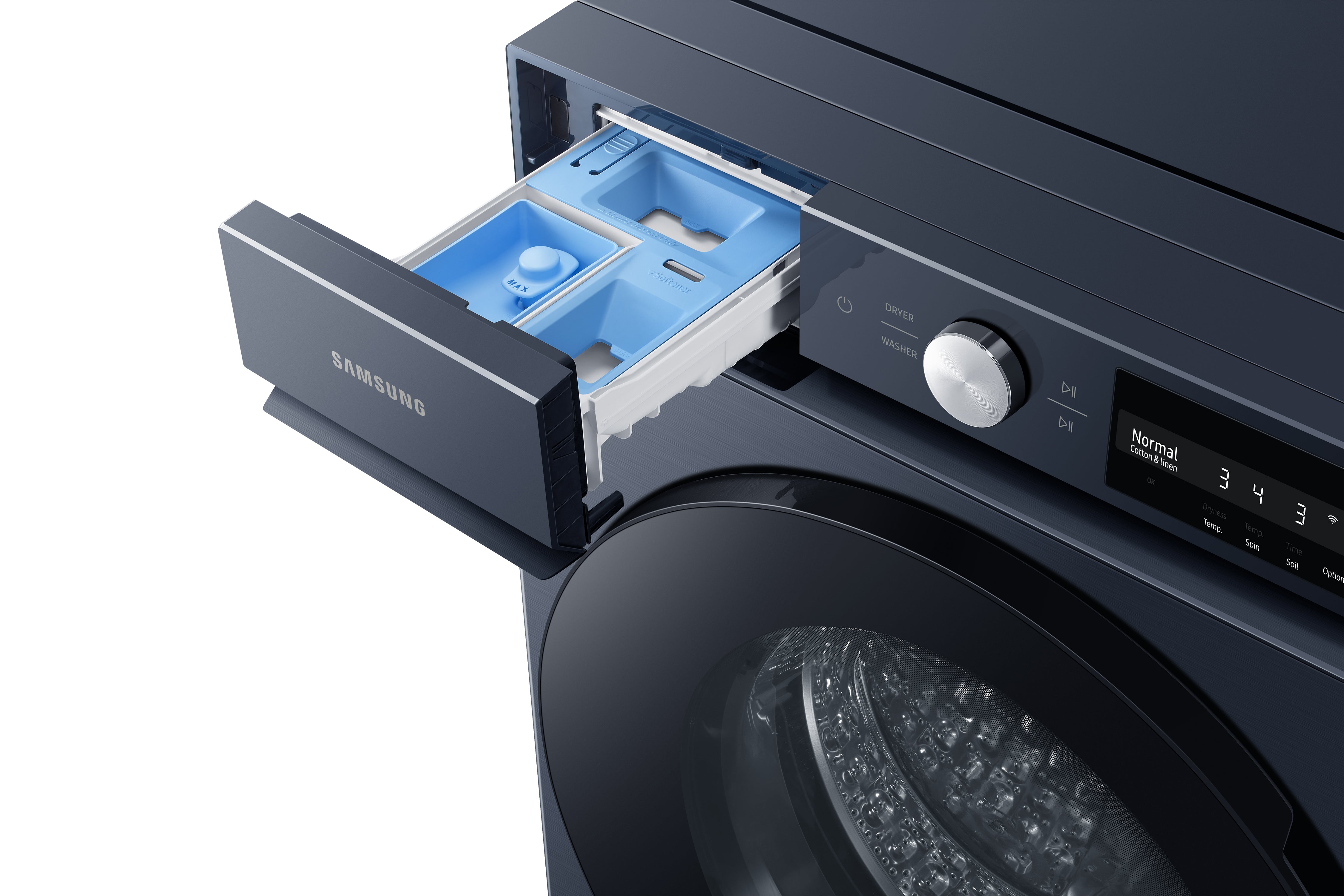 Samsung - Bespoke 5.3 cu. Ft Front Load Washer in Blue - WF46BB6700ADUS