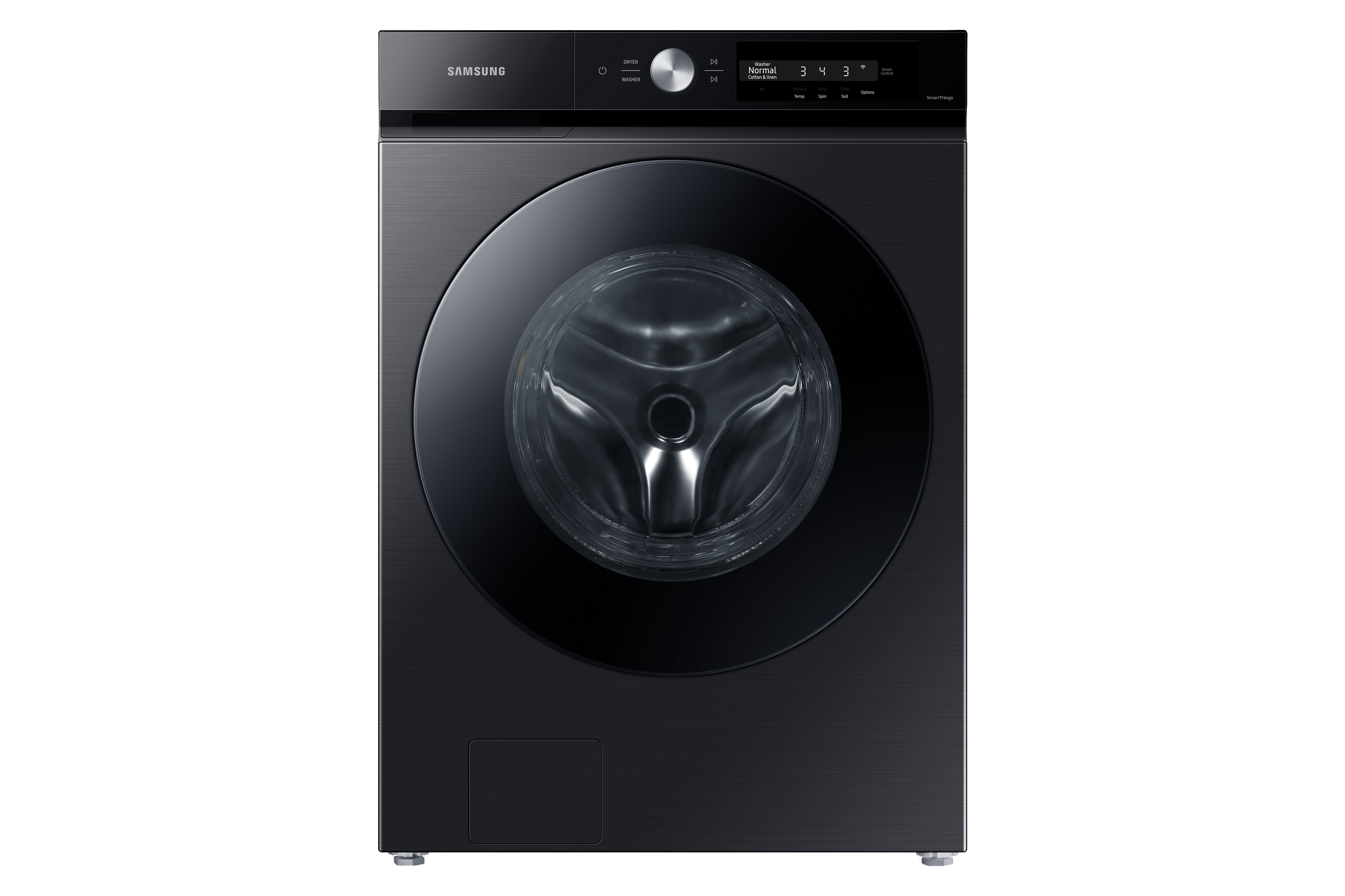 Samsung - Bespoke 5.3 cu. Ft Front Load Washer in Black Stainless - WF46BB6700AVUS