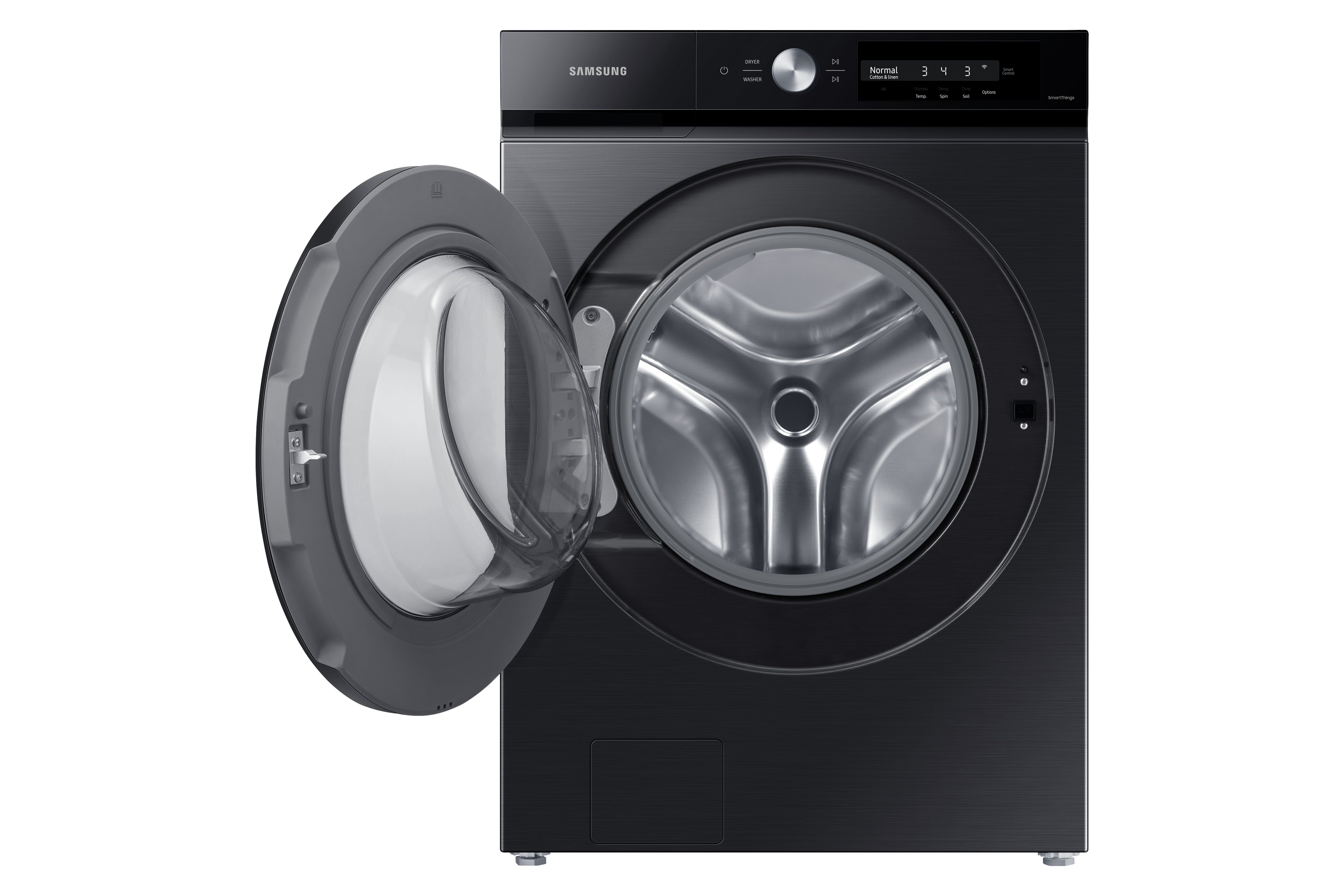 Samsung - Bespoke 5.3 cu. Ft Front Load Washer in Black Stainless - WF46BB6700AVUS