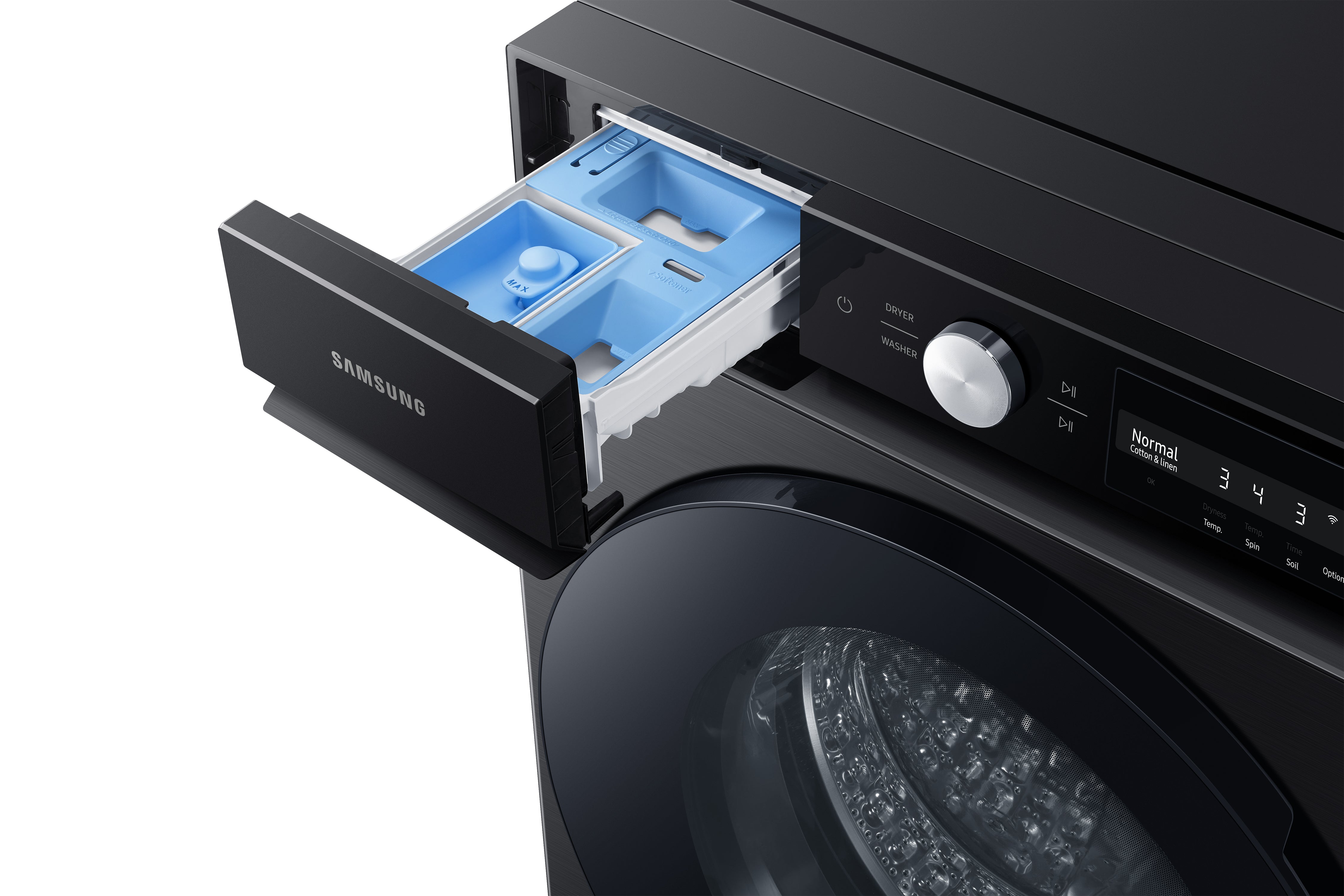 Samsung - Bespoke 5.3 cu. Ft Front Load Washer in Black Stainless - WF46BB6700AVUS