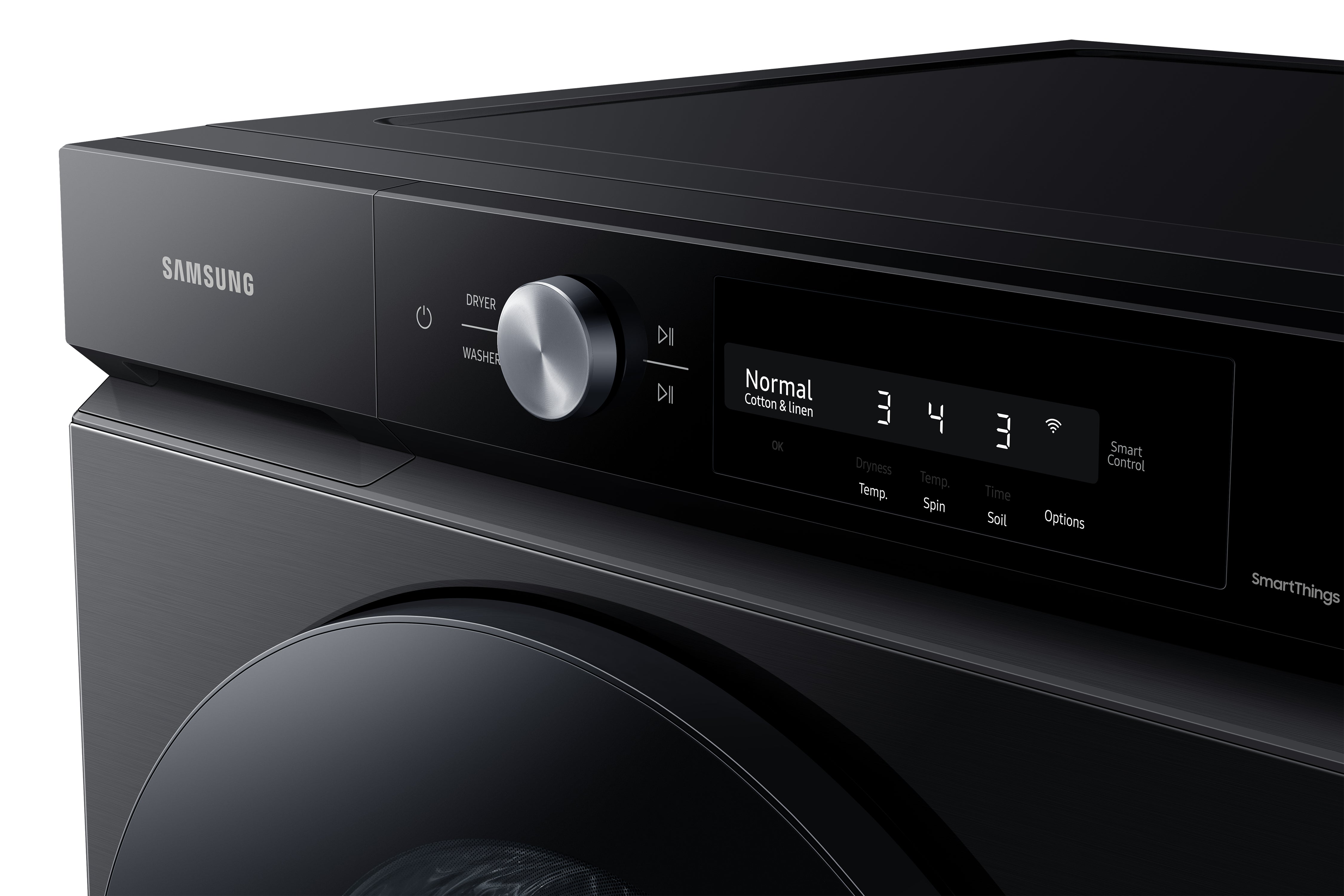 Samsung - Bespoke 5.3 cu. Ft Front Load Washer in Black Stainless - WF46BB6700AVUS