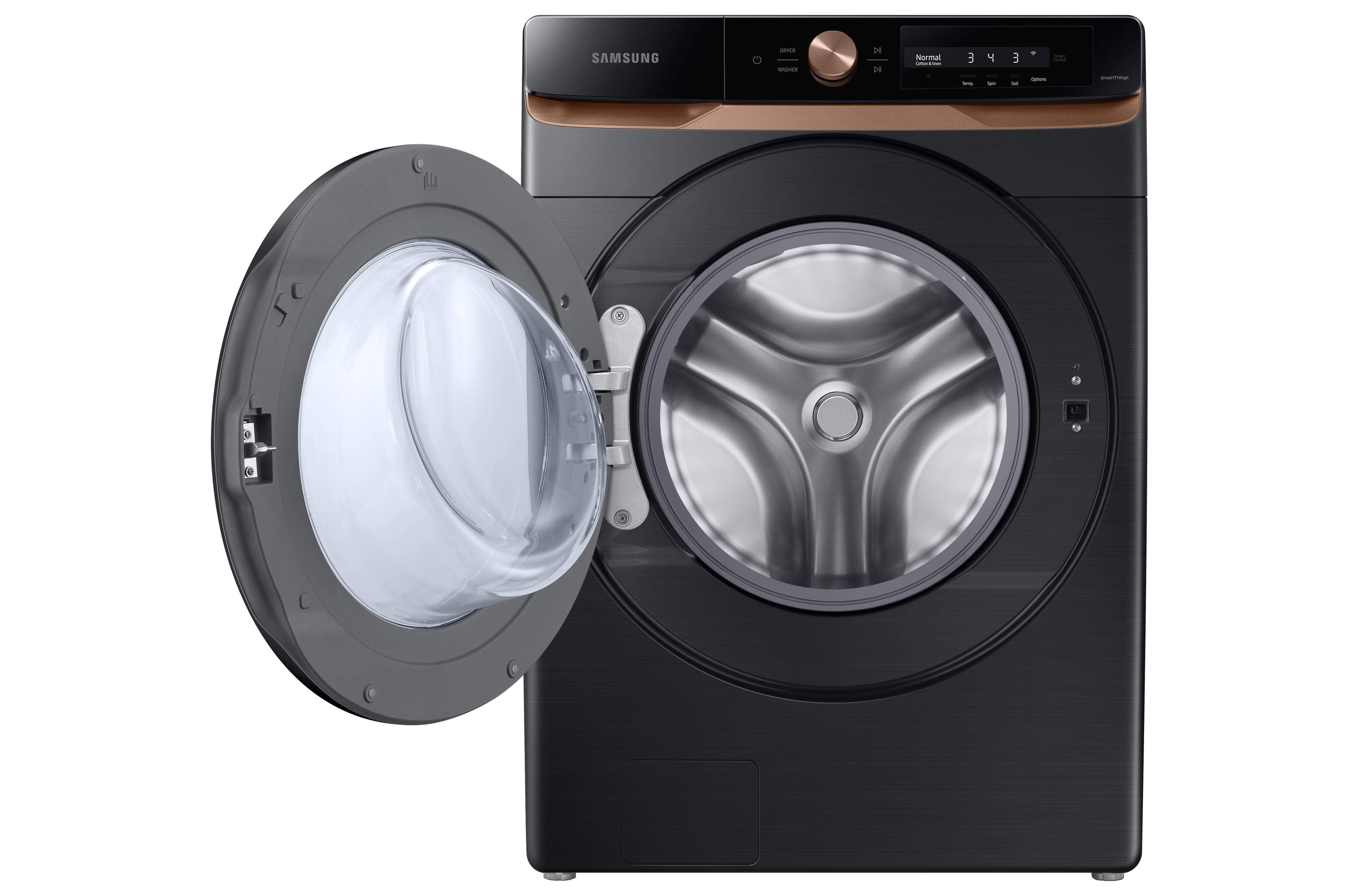 Samsung - 5.3 cu. Ft Front Load Washer in Black Stainless - WF46BG6500AVUS