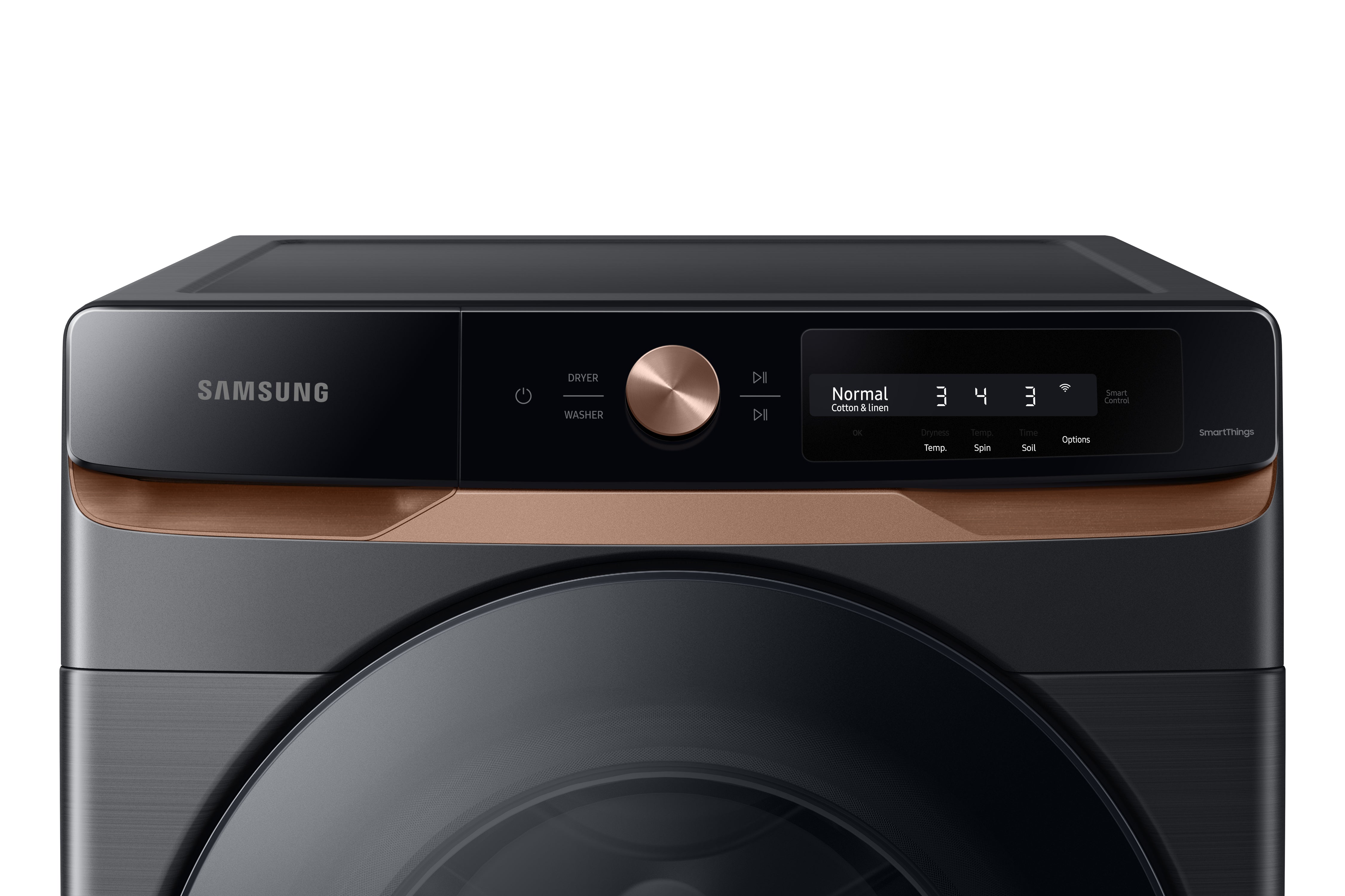 Samsung - 5.3 cu. Ft Front Load Washer in Black Stainless - WF46BG6500AVUS
