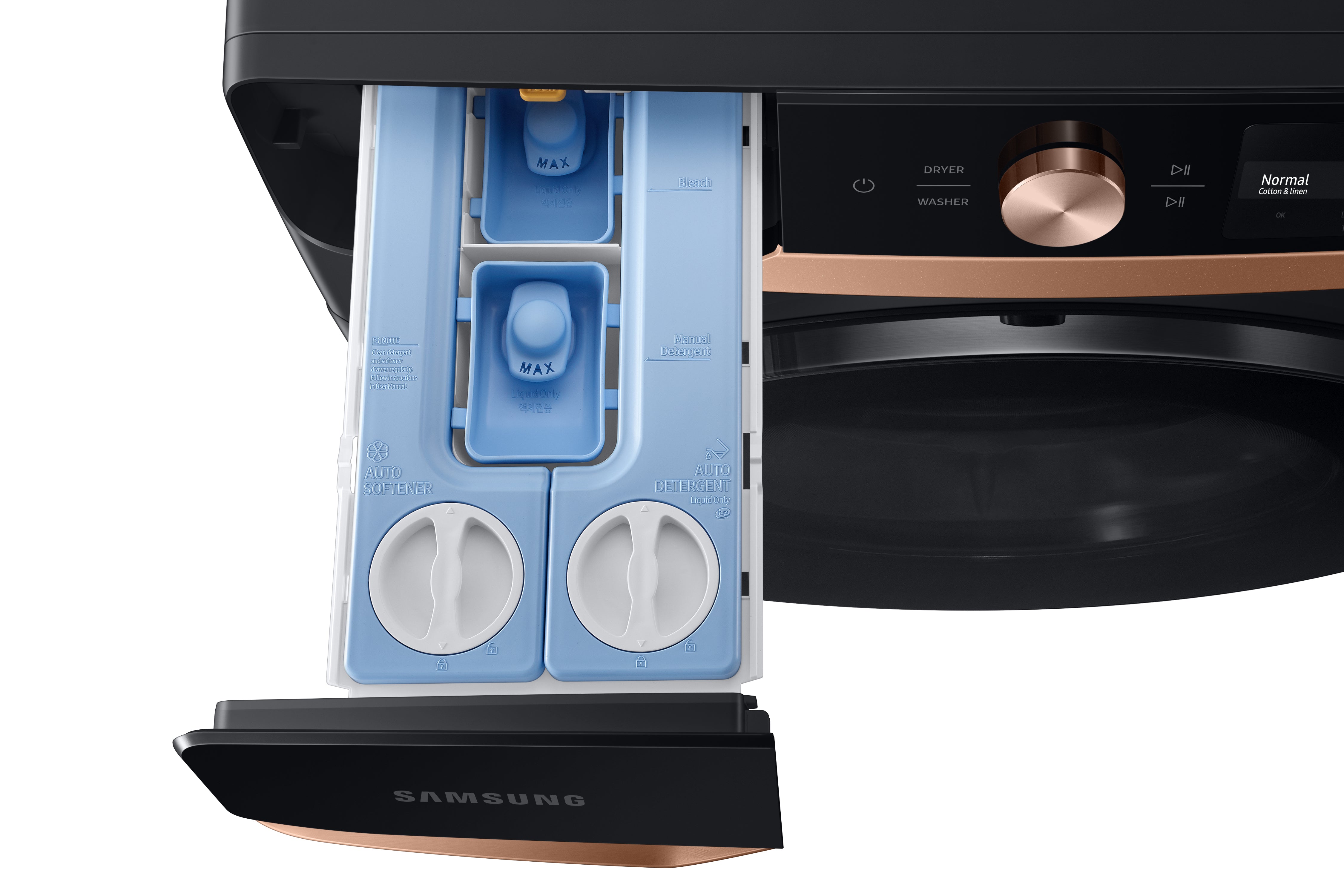 Samsung - 5.3 cu. Ft Front Load Washer in Black Stainless - WF46BG6500AVUS